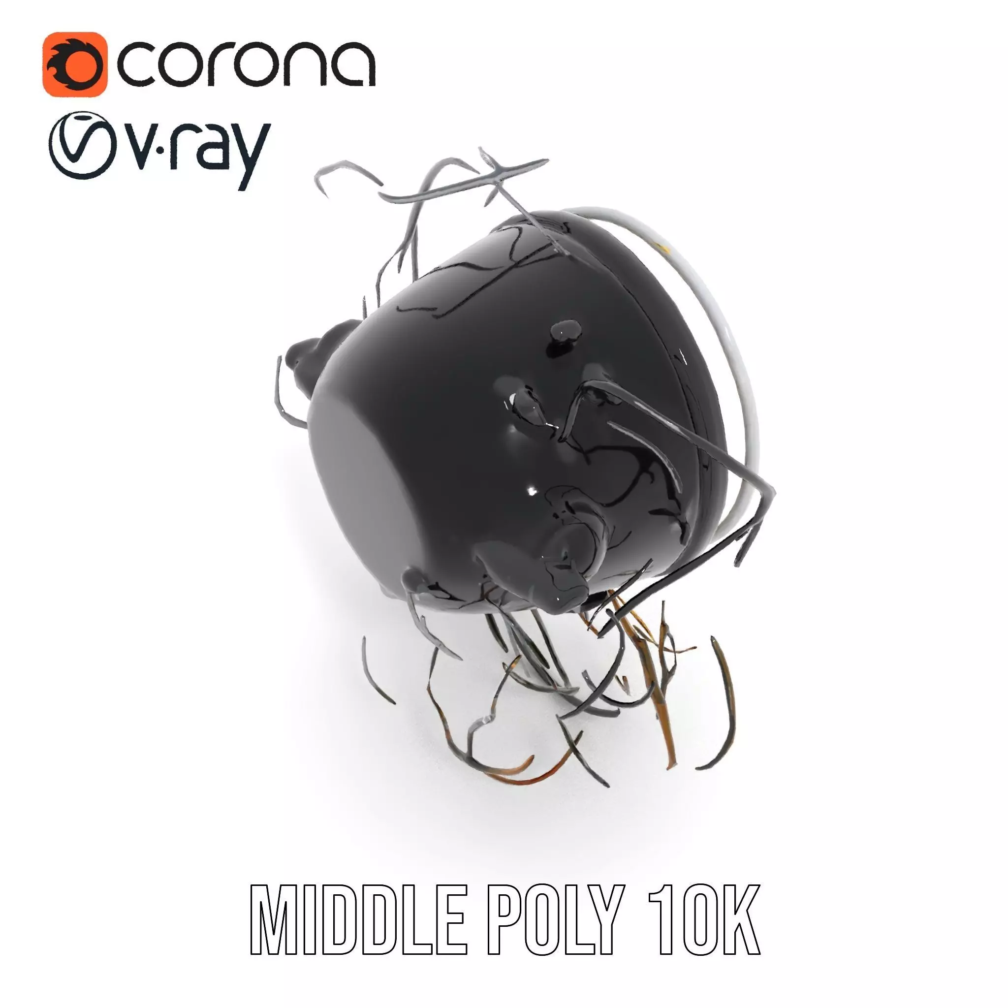 Vintage Industrial Hanging Light Model Pack Low-poly 3D model_5