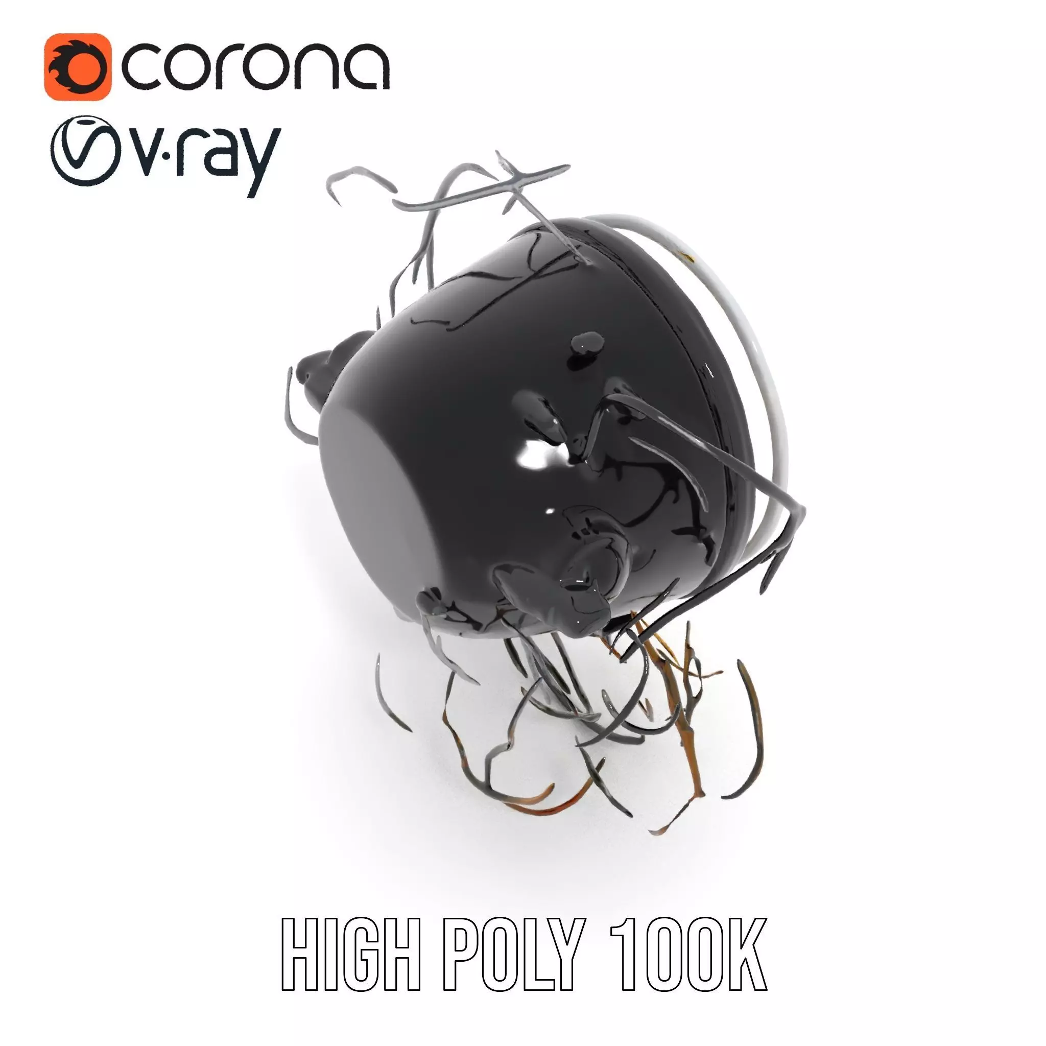 Vintage Industrial Hanging Light Model Pack Low-poly 3D model_20