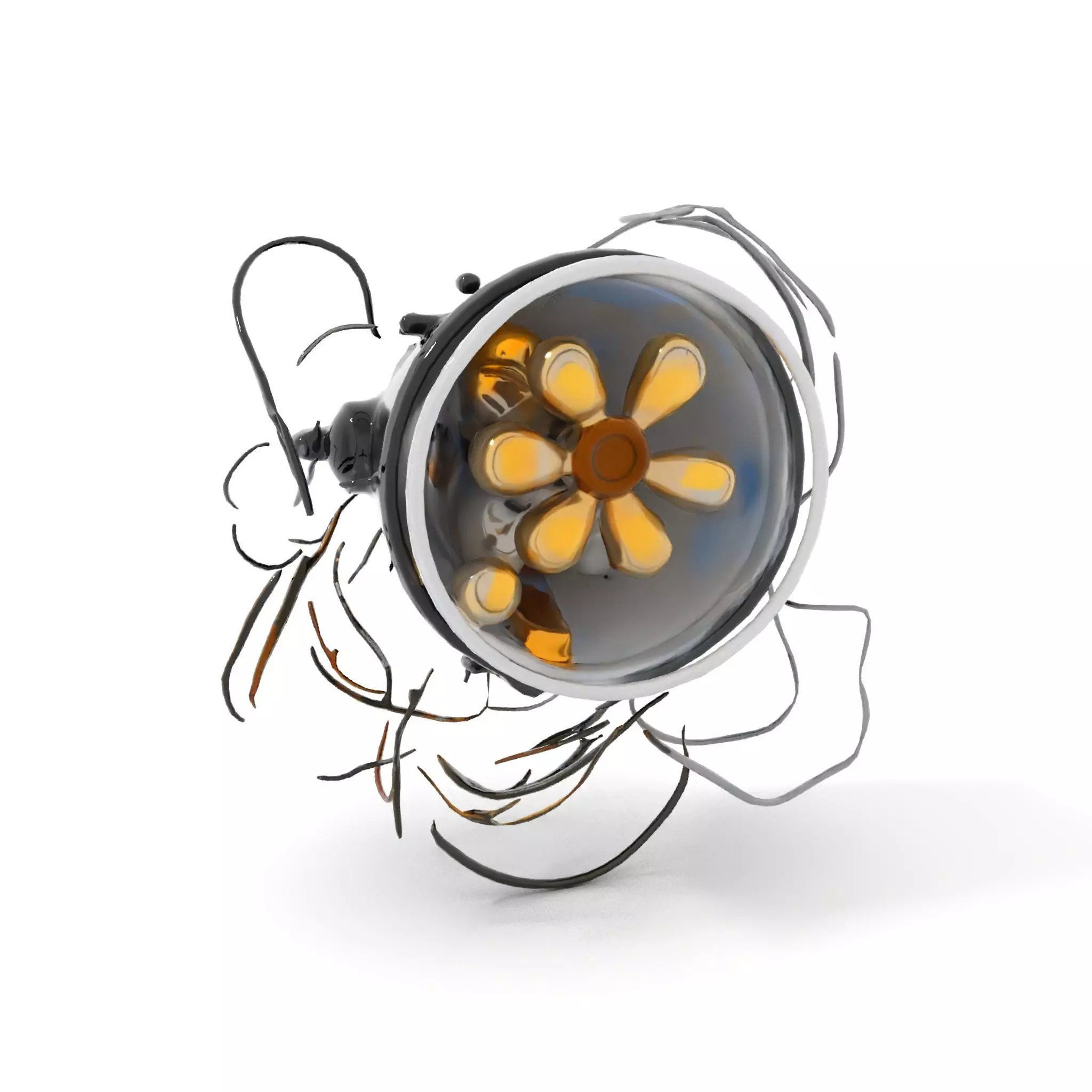 Vintage Industrial Hanging Light Model Pack Low-poly 3D model_11