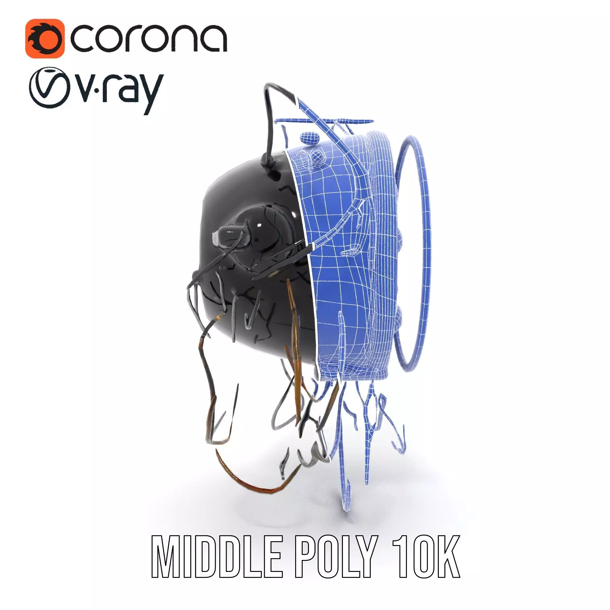 Vintage Industrial Hanging Light Model Pack Low-poly 3D model_29