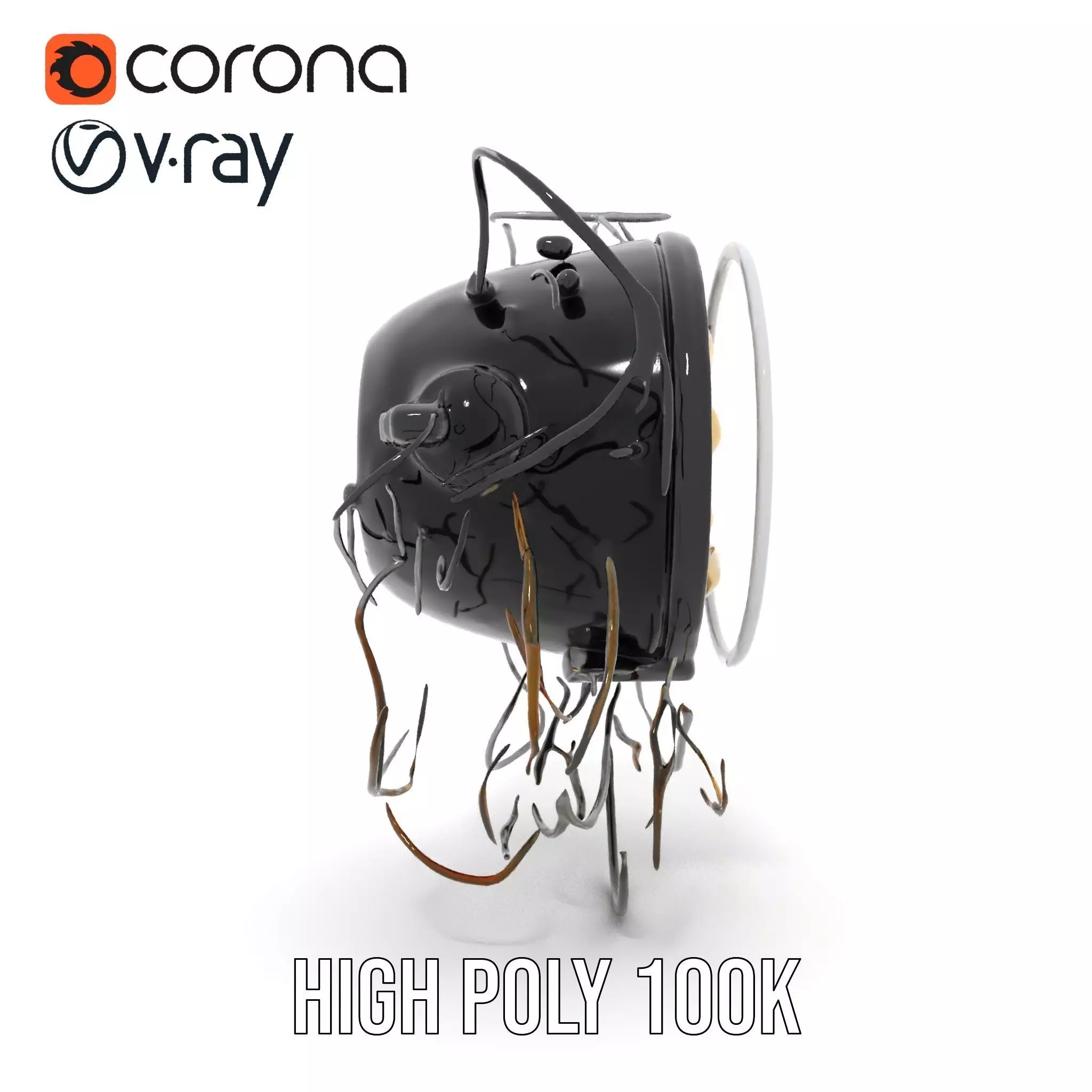 Vintage Industrial Hanging Light Model Pack Low-poly 3D model_34