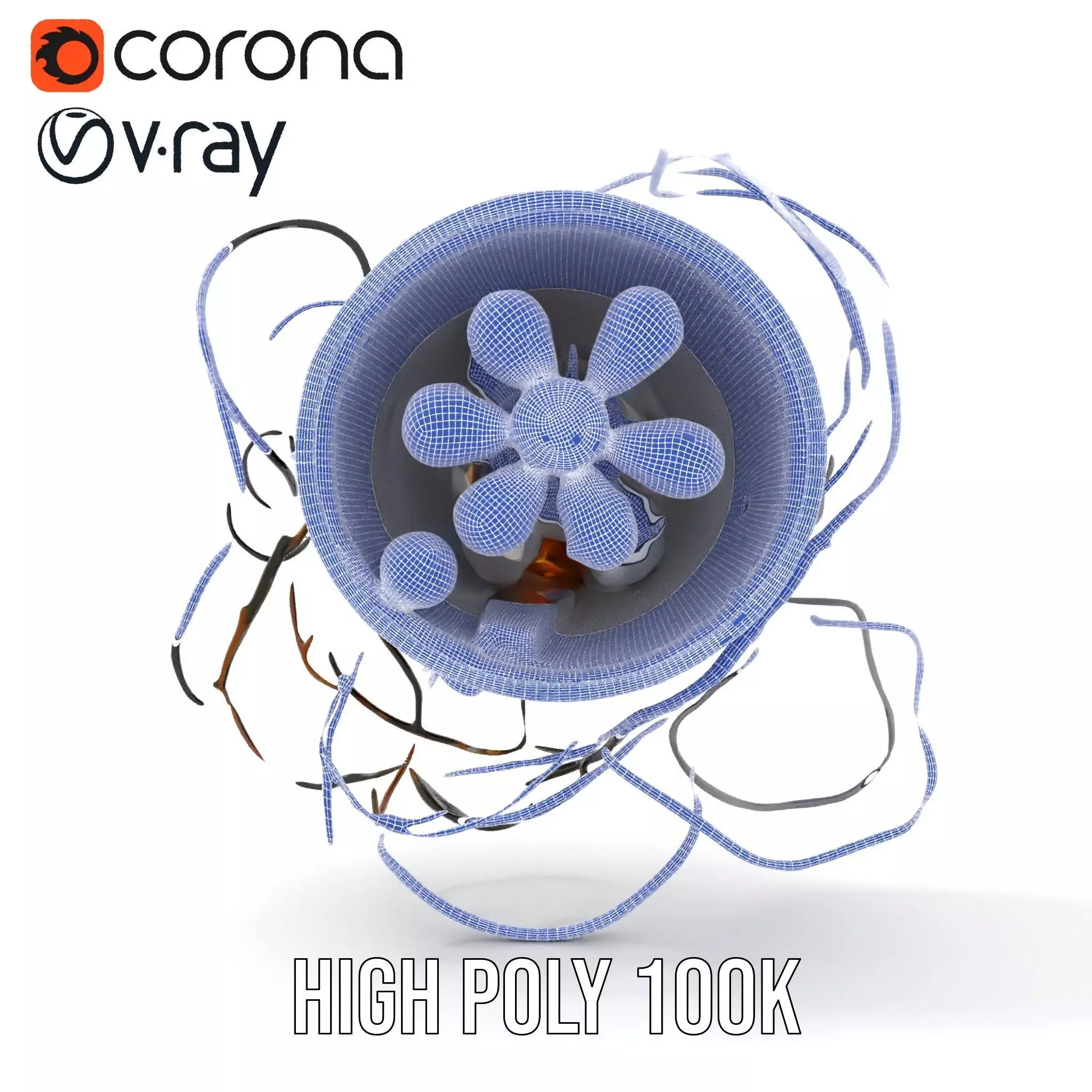 Vintage Industrial Hanging Light Model Pack Low-poly 3D model_28