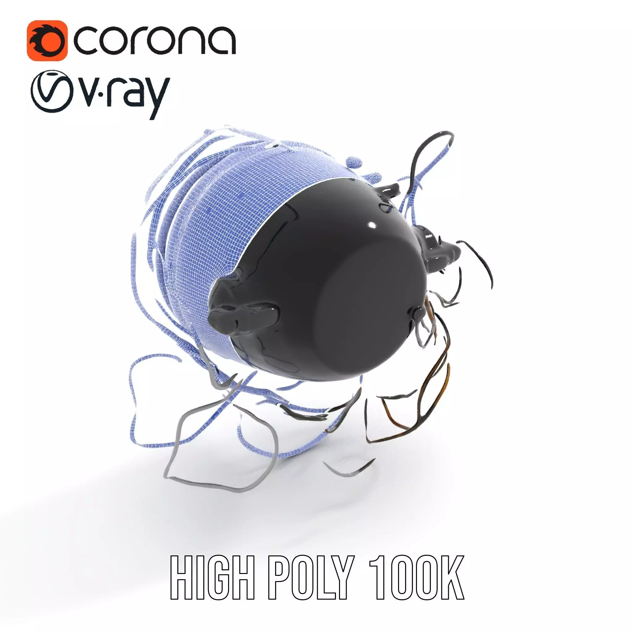 Vintage Industrial Hanging Light Model Pack Low-poly 3D model_32