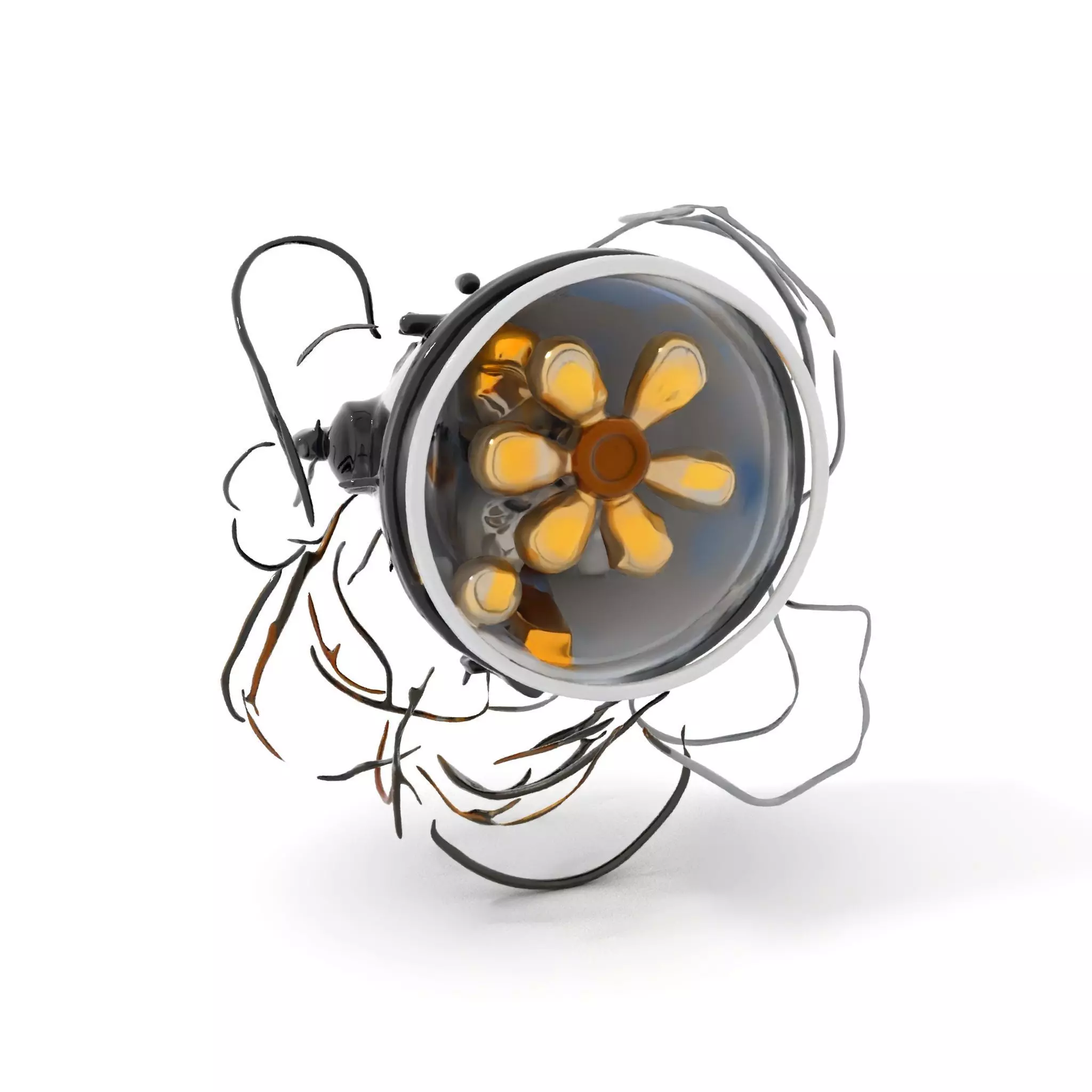 Vintage Industrial Hanging Light Model Pack Low-poly 3D model_0