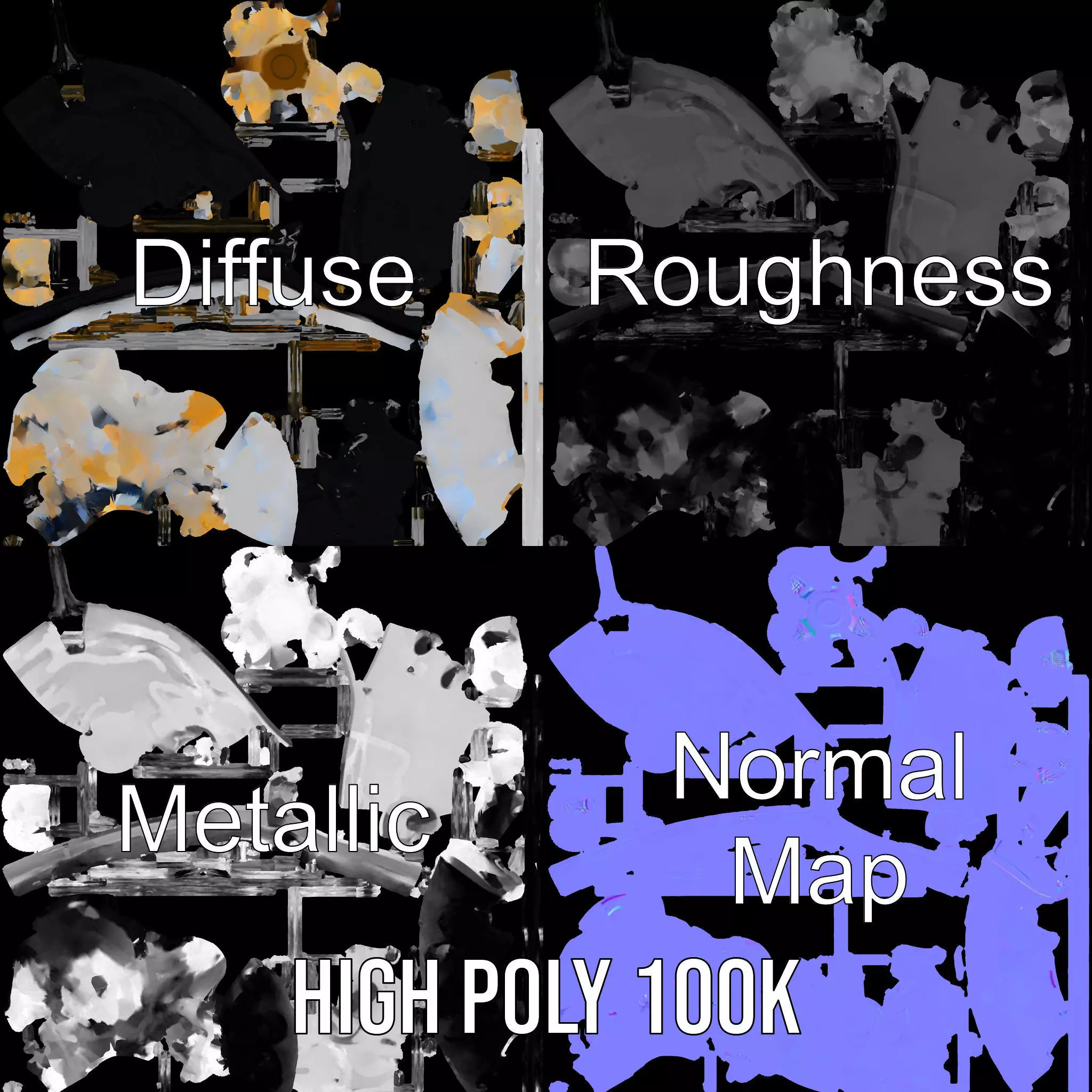 Vintage Industrial Hanging Light Model Pack Low-poly 3D model_3