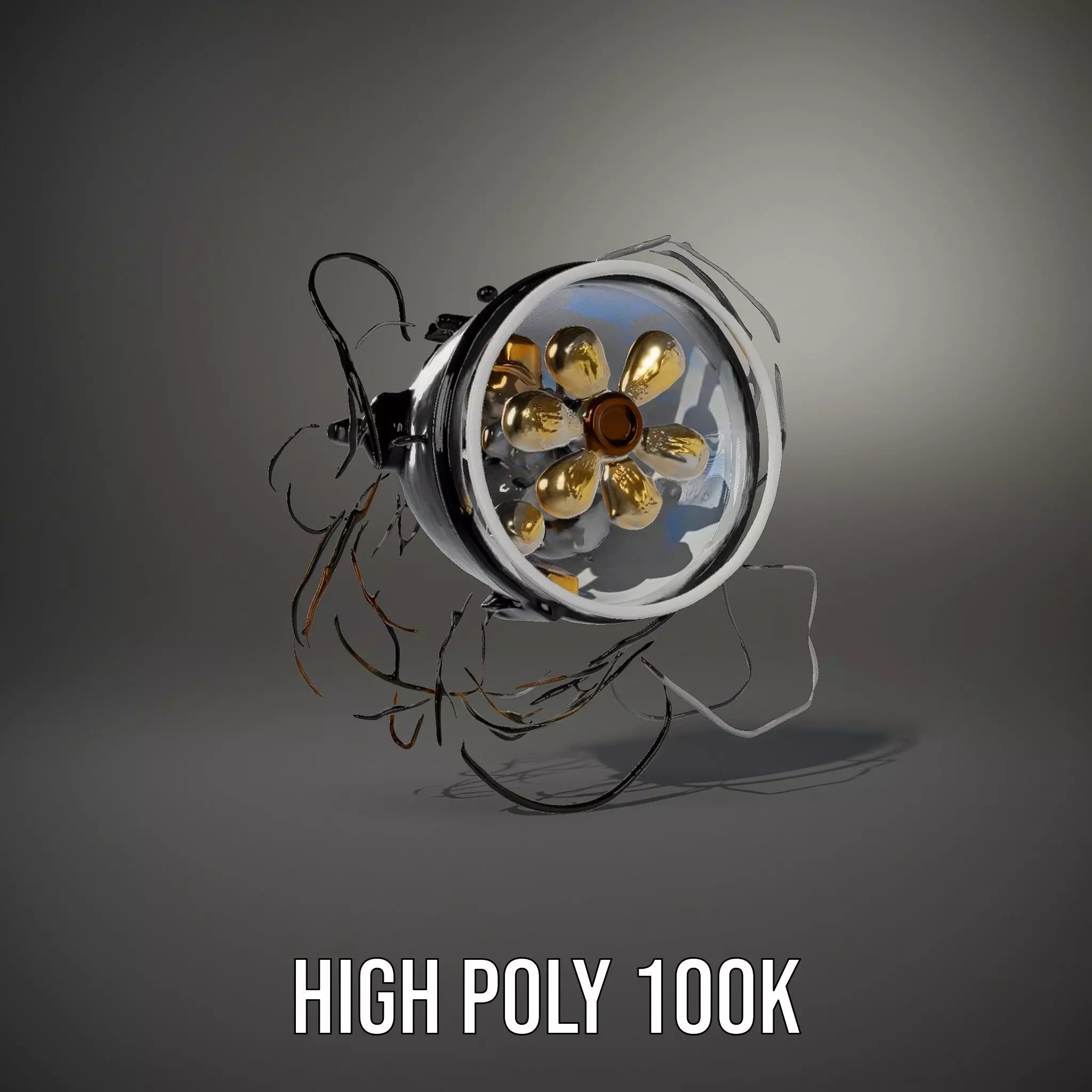 Vintage Industrial Hanging Light Model Pack Low-poly 3D model_8