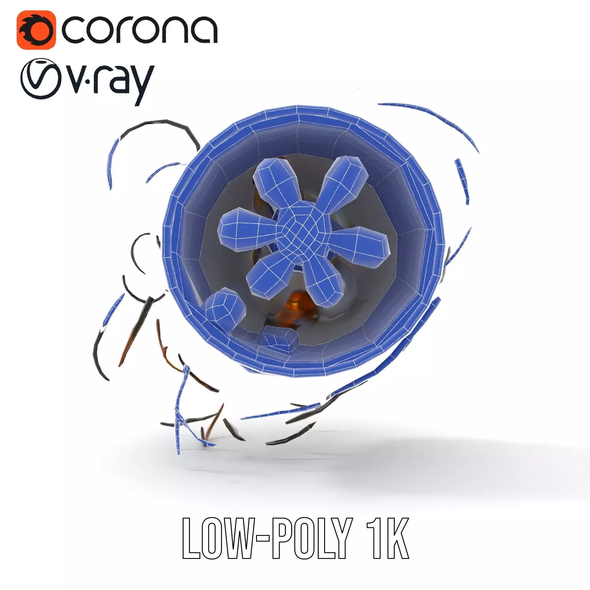 Vintage Industrial Hanging Light Model Pack Low-poly 3D model_27