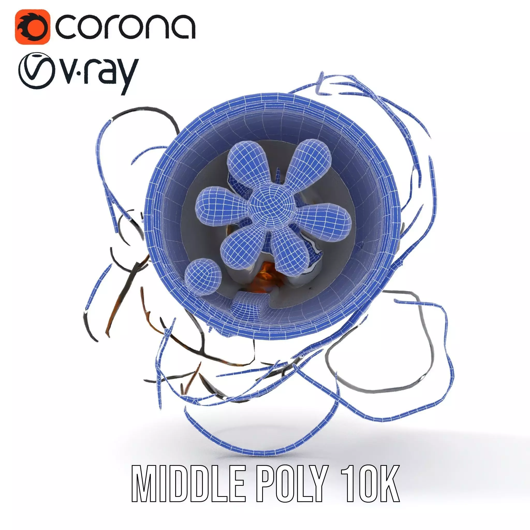 Vintage Industrial Hanging Light Model Pack Low-poly 3D model_26