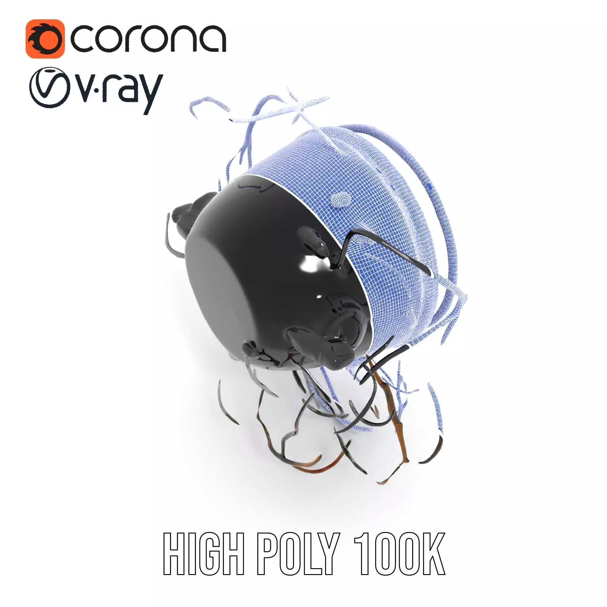 Vintage Industrial Hanging Light Model Pack Low-poly 3D model_31