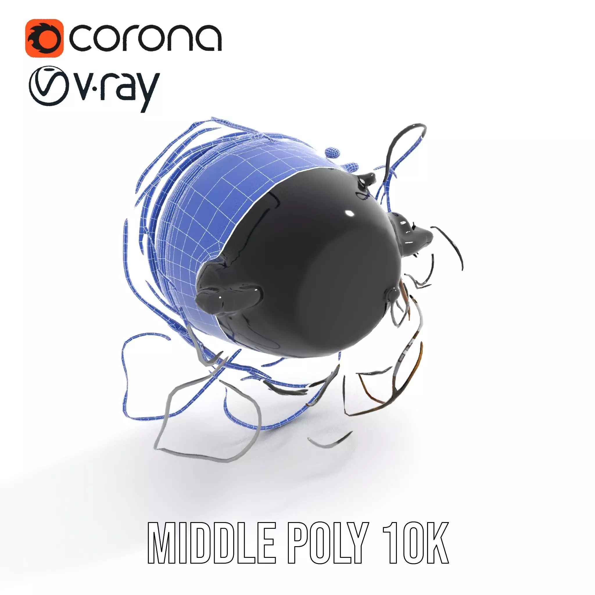 Vintage Industrial Hanging Light Model Pack Low-poly 3D model_24