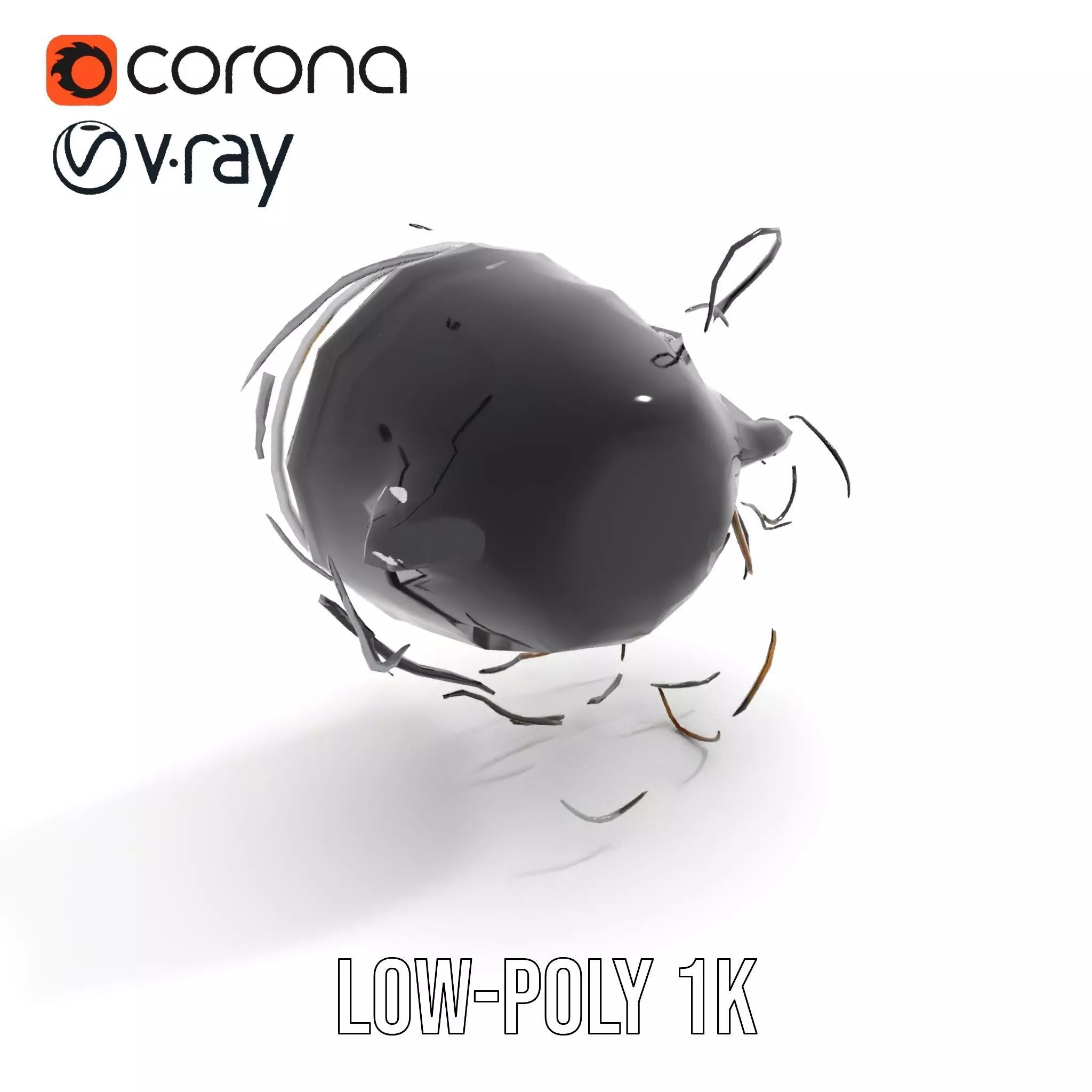 Vintage Industrial Hanging Light Model Pack Low-poly 3D model_17