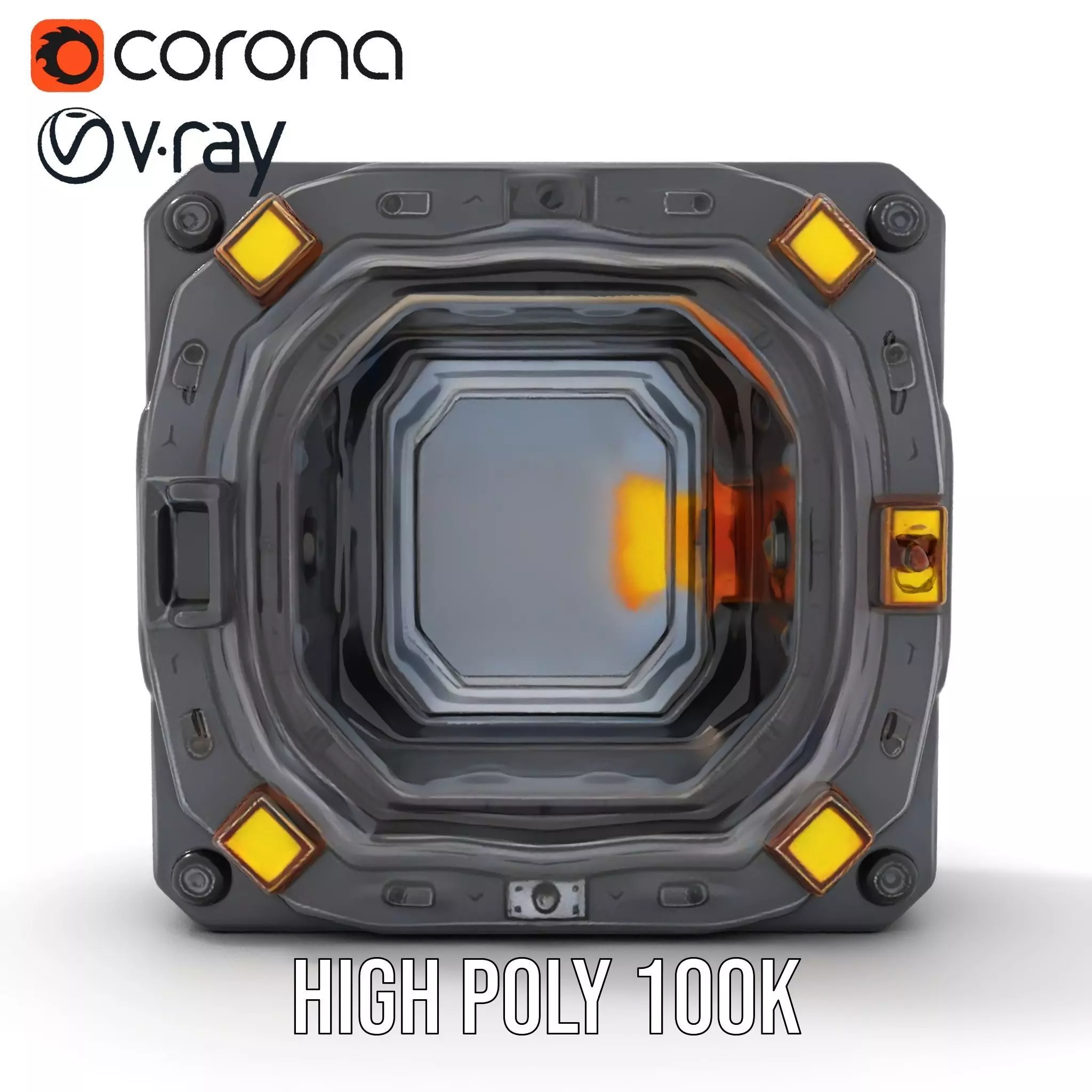 Futuristic SciFi Door Model Pack with Illuminated Details Low-poly 3D model_25