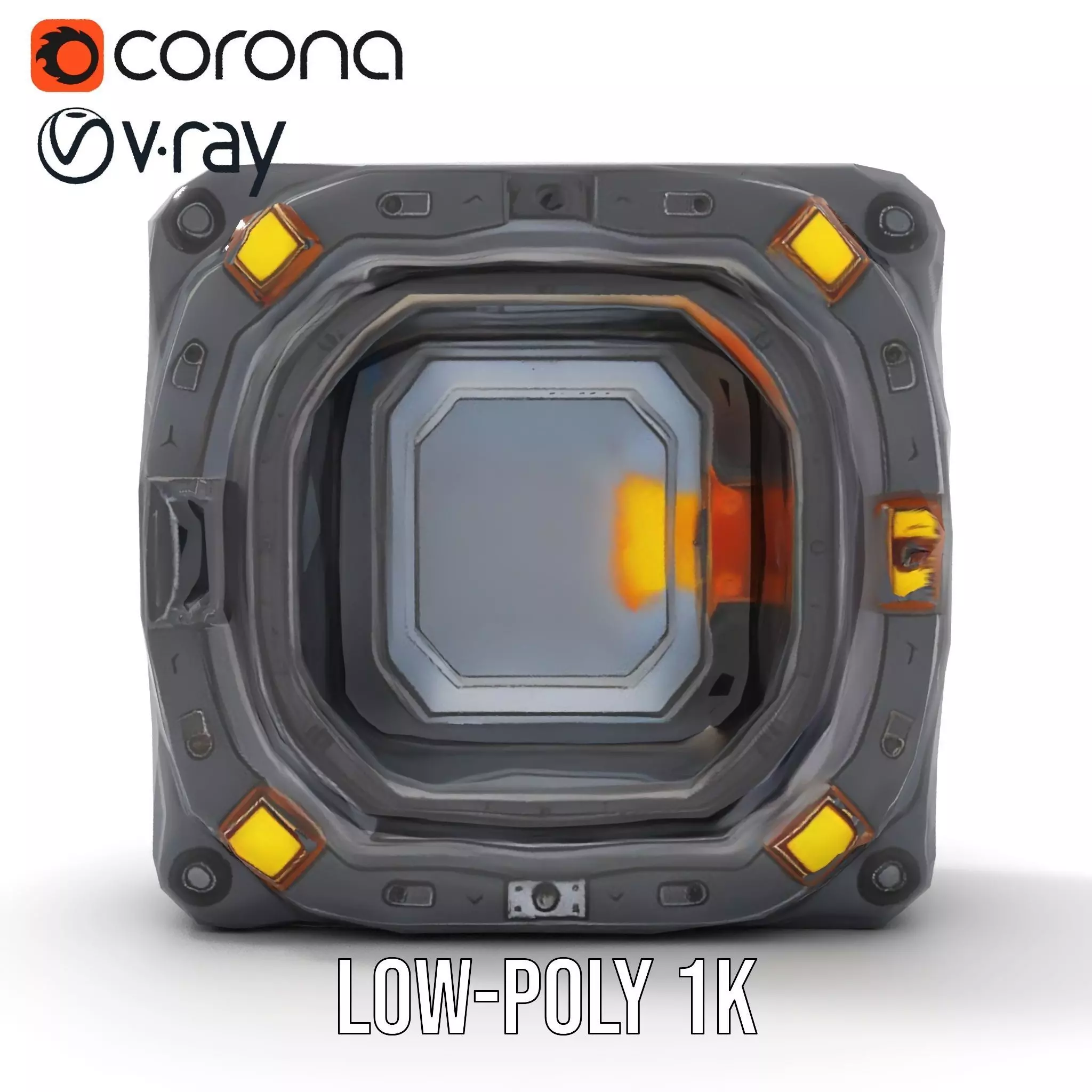 Futuristic SciFi Door Model Pack with Illuminated Details Low-poly 3D model_7