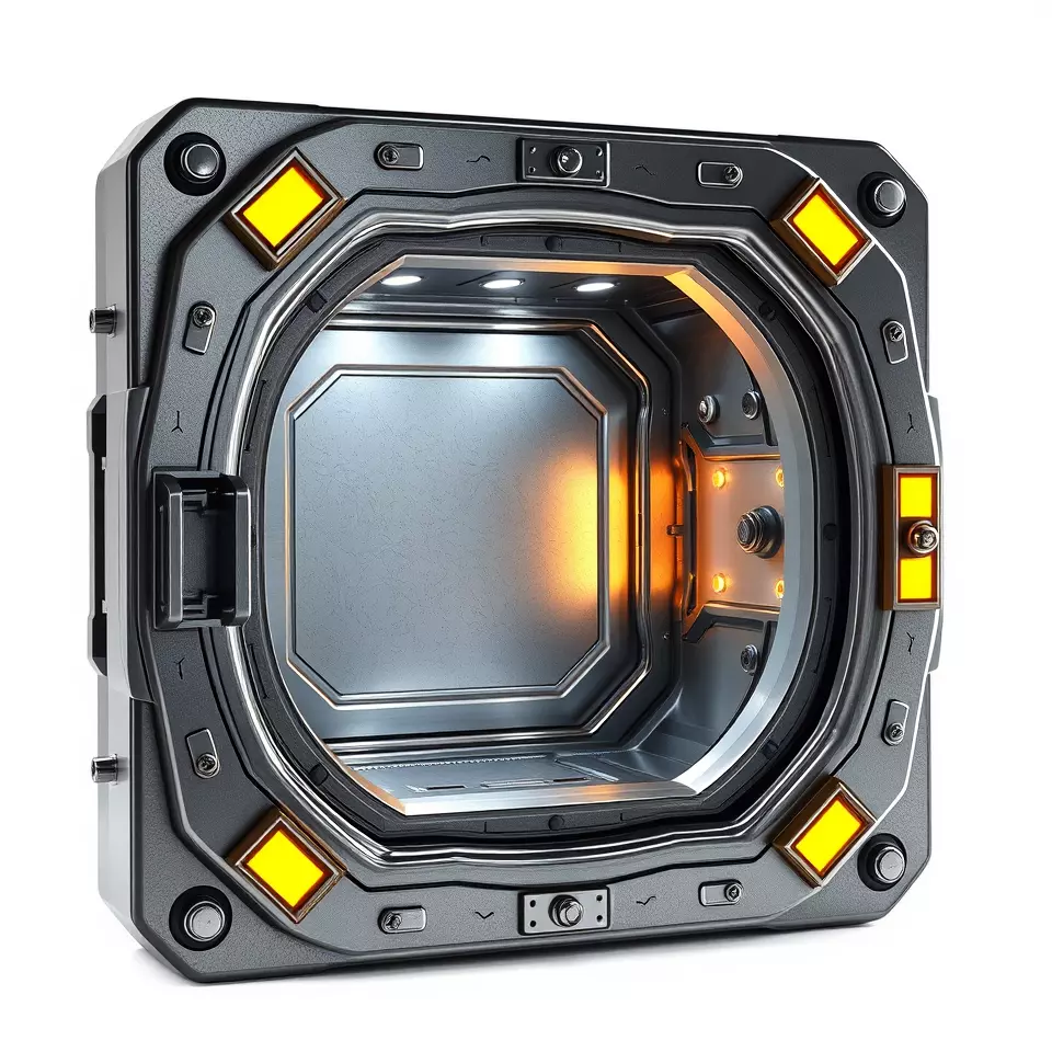 Futuristic SciFi Door Model Pack with Illuminated Details Low-poly 3D model_2