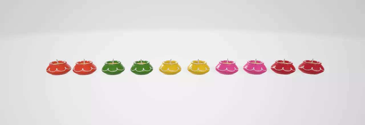 Siennas Artesania Diwali Diyas 3D model