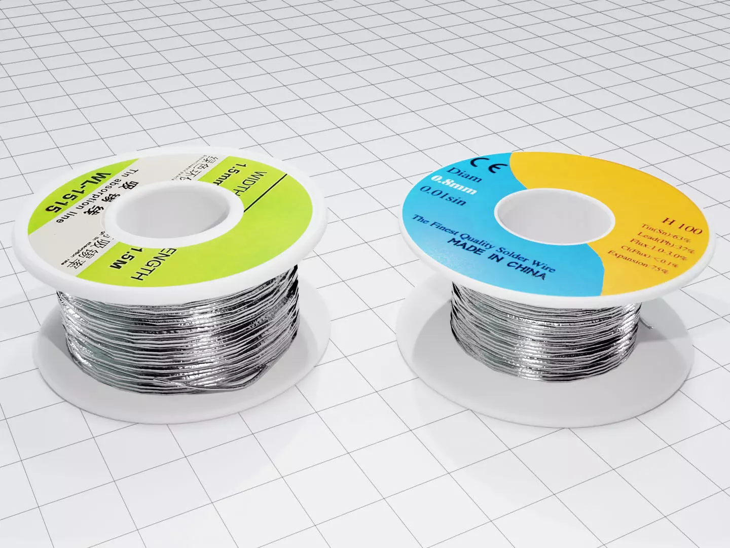 Solder Spool of Tin  wire Low-poly 3D model_0