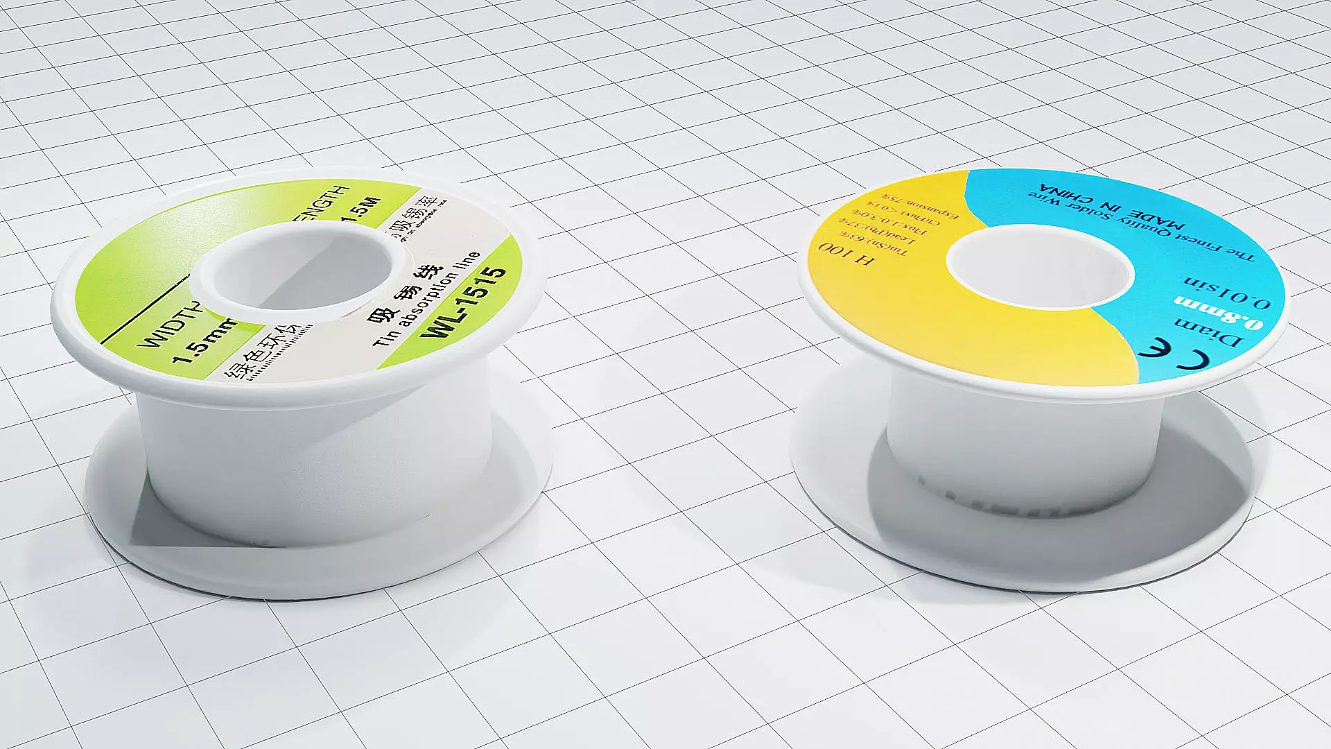 Solder Spool of Tin  wire Low-poly 3D model_5