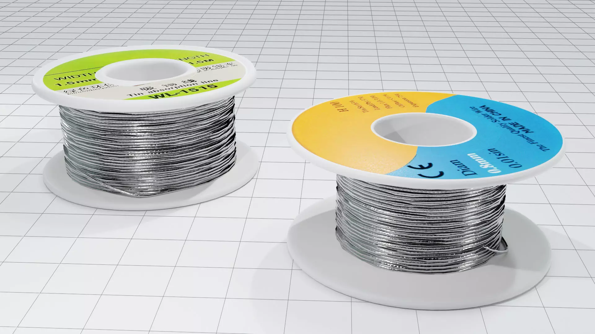 Solder Spool of Tin  wire Low-poly 3D model_4