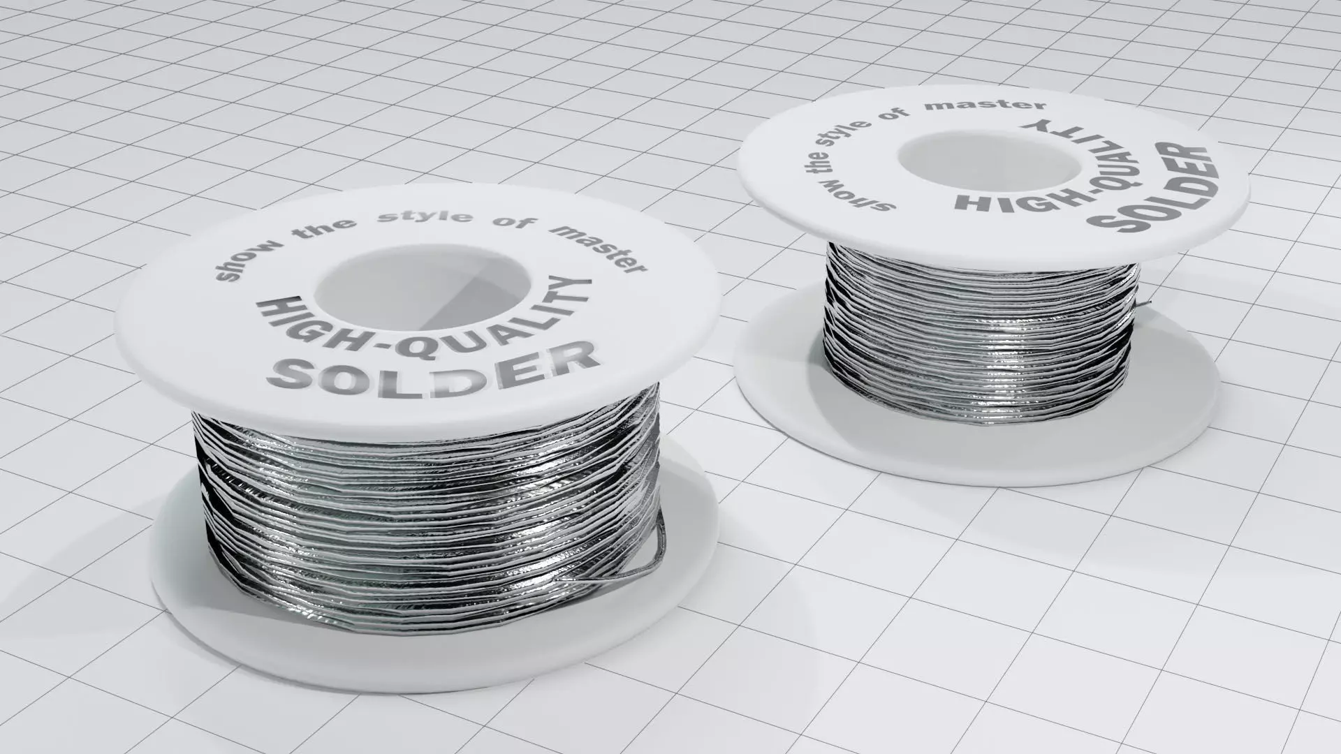 Solder Spool of Tin  wire Low-poly 3D model_3