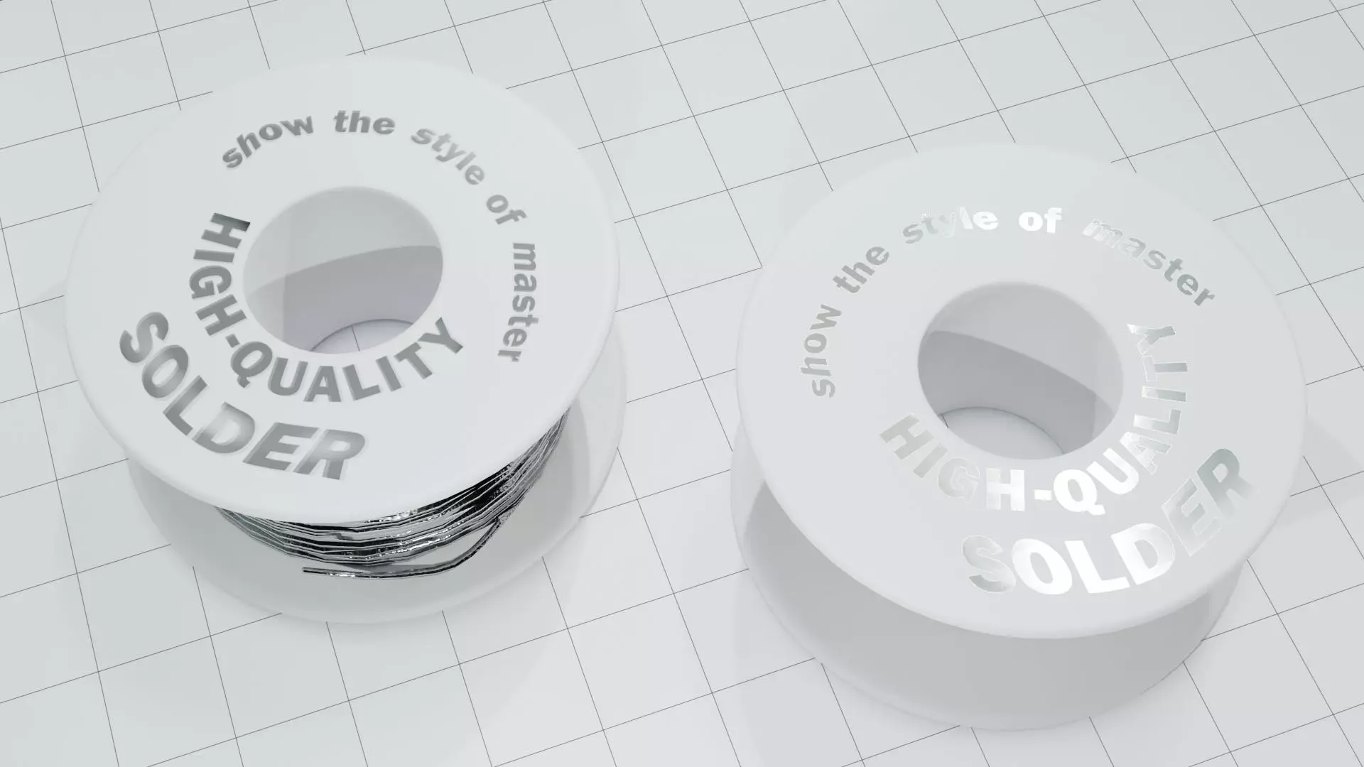 Solder Spool of Tin  wire Low-poly 3D model_2