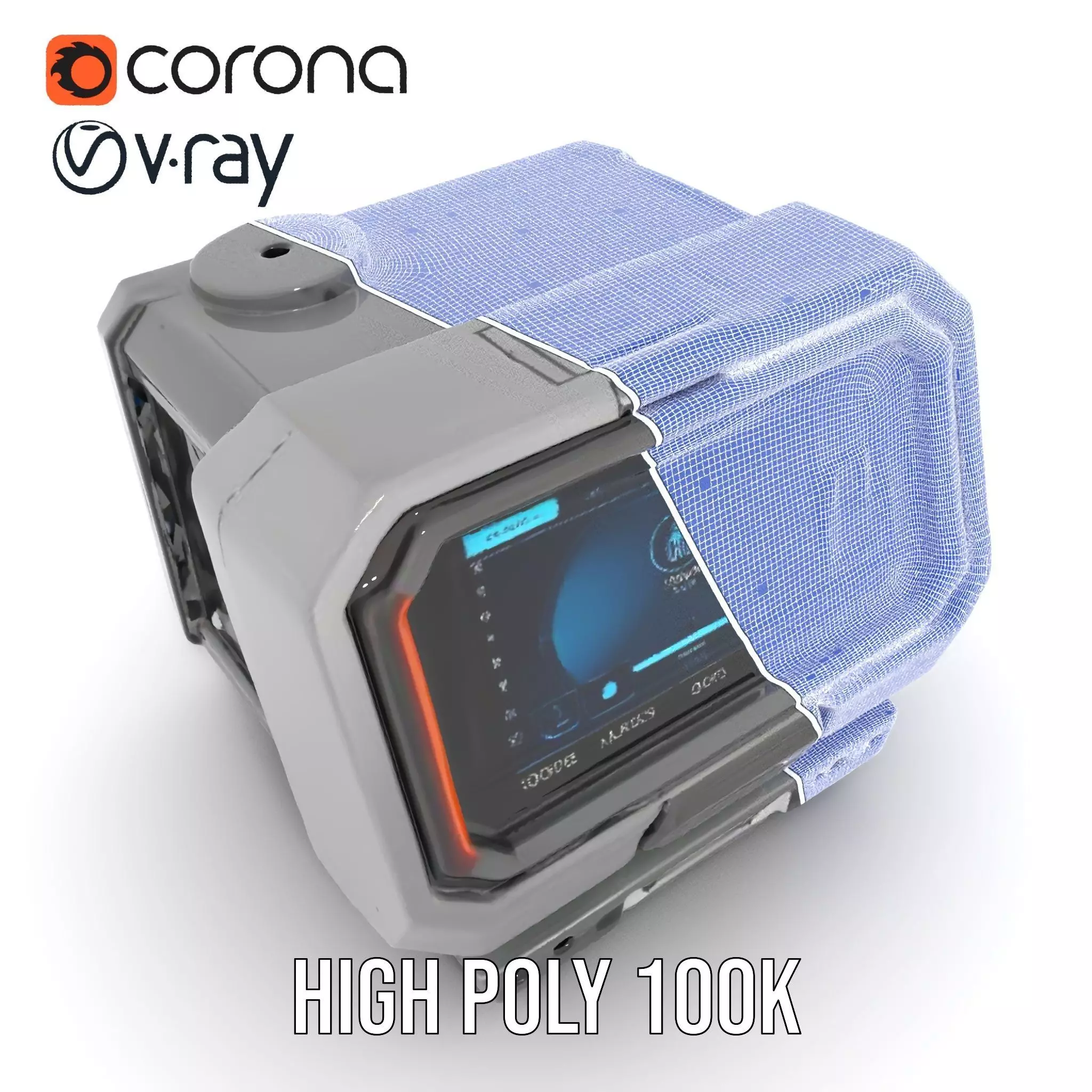 Futuristic Device Console model pack Low-poly 3D model_26