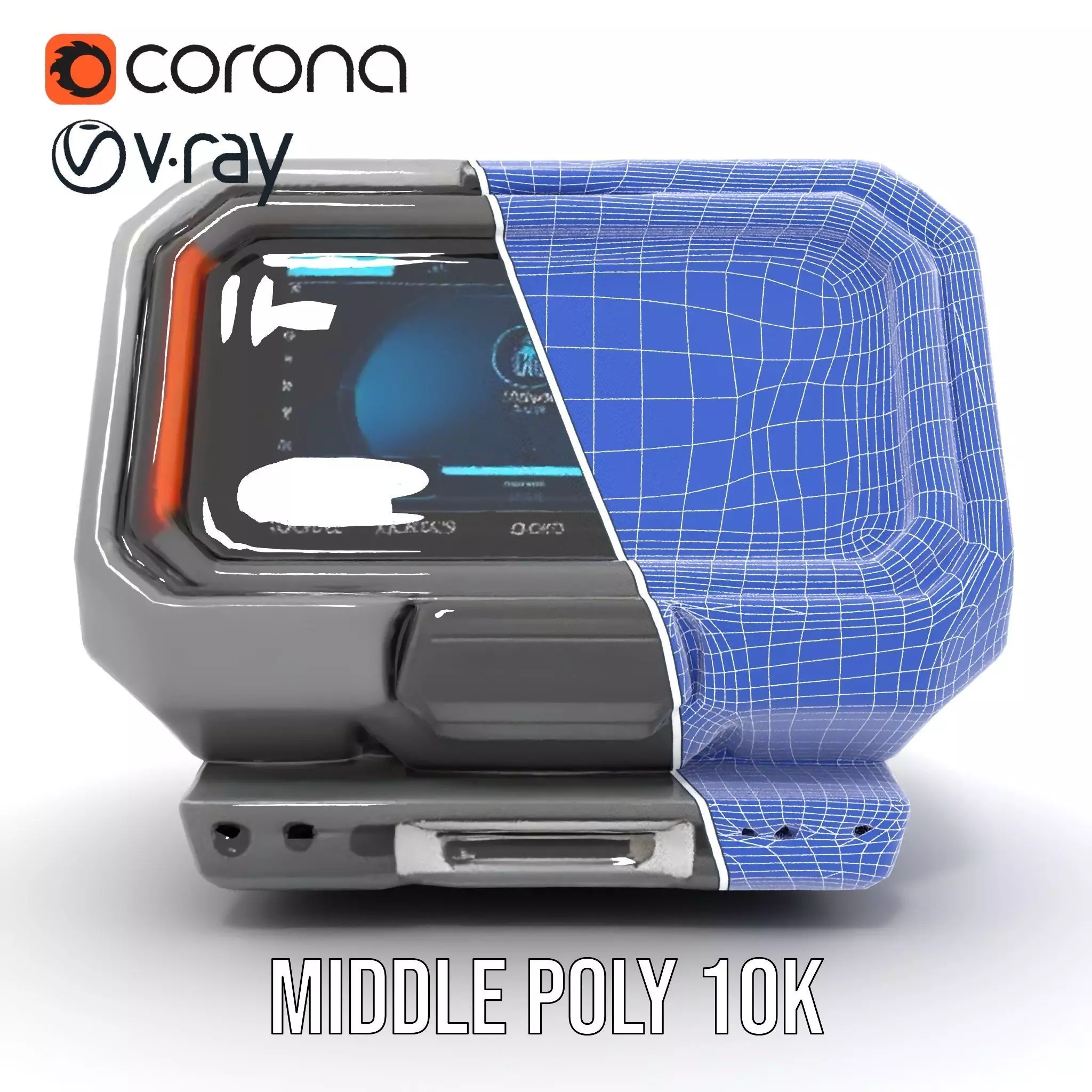 Futuristic Device Console model pack Low-poly 3D model_30