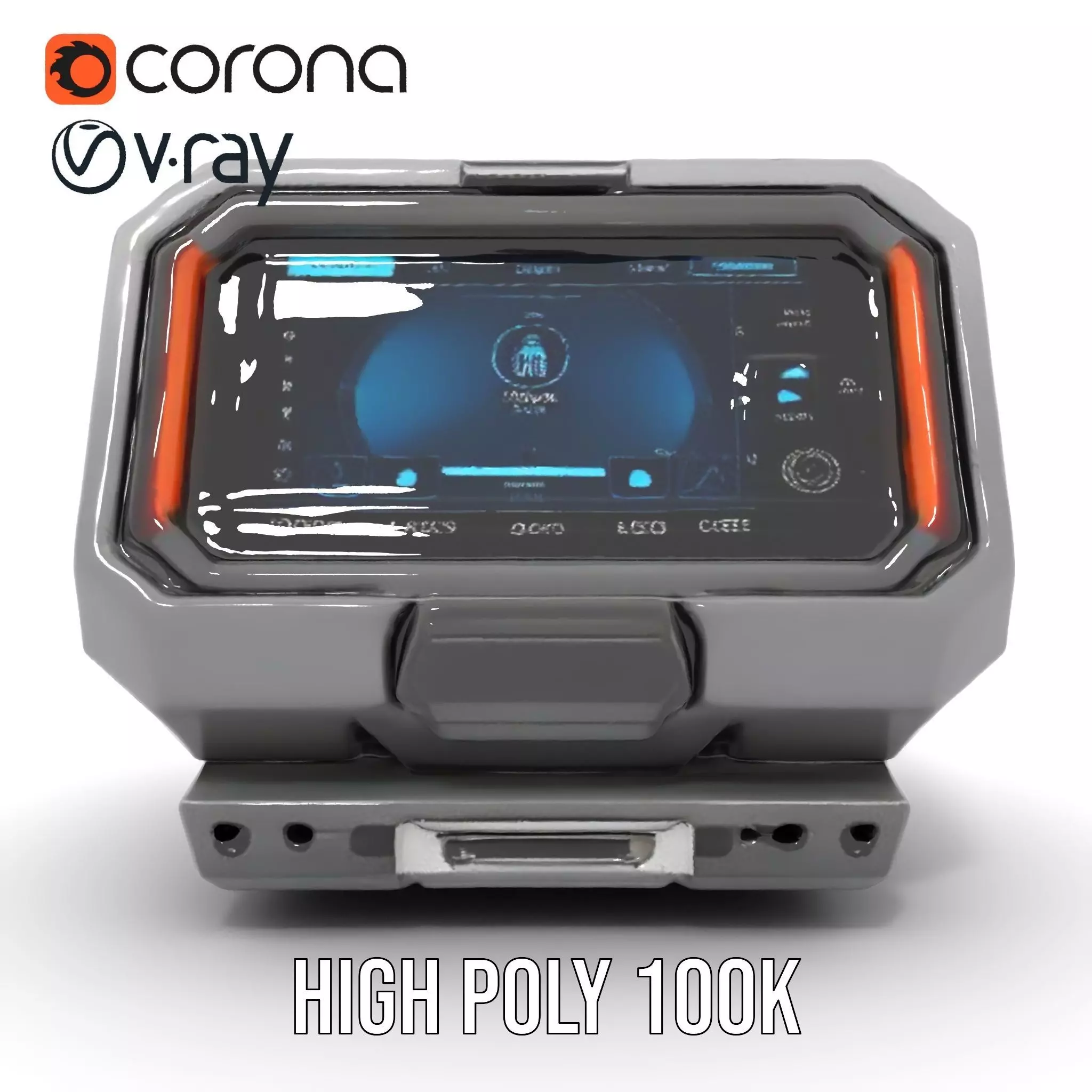 Futuristic Device Console model pack Low-poly 3D model_32