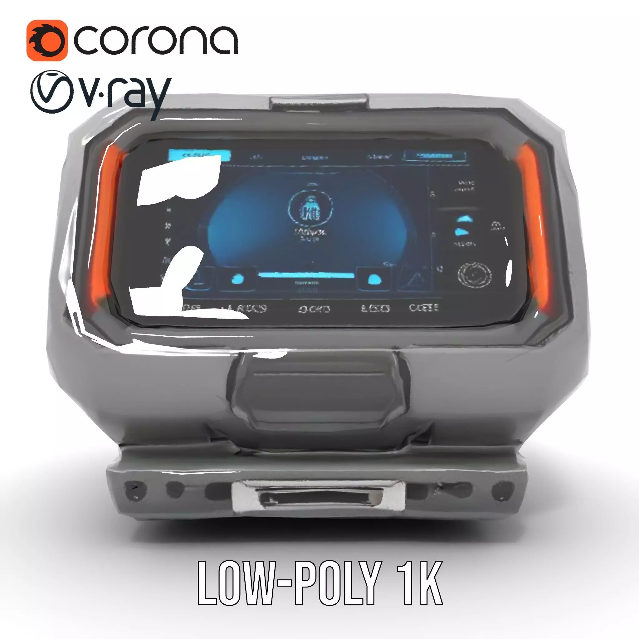 Futuristic Device Console model pack Low-poly 3D model_28