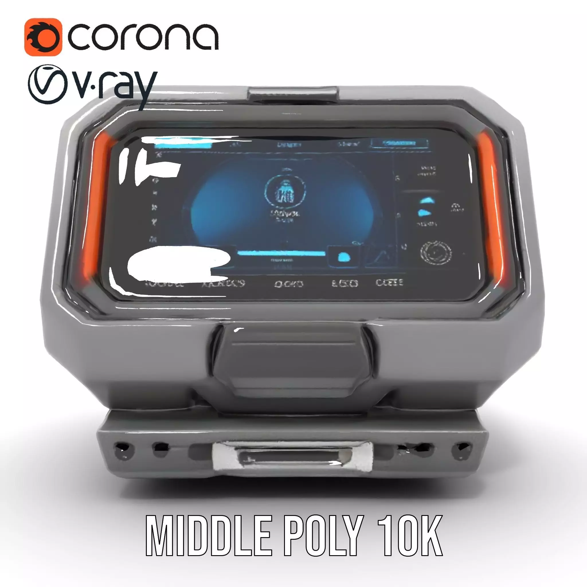 Futuristic Device Console model pack Low-poly 3D model_15