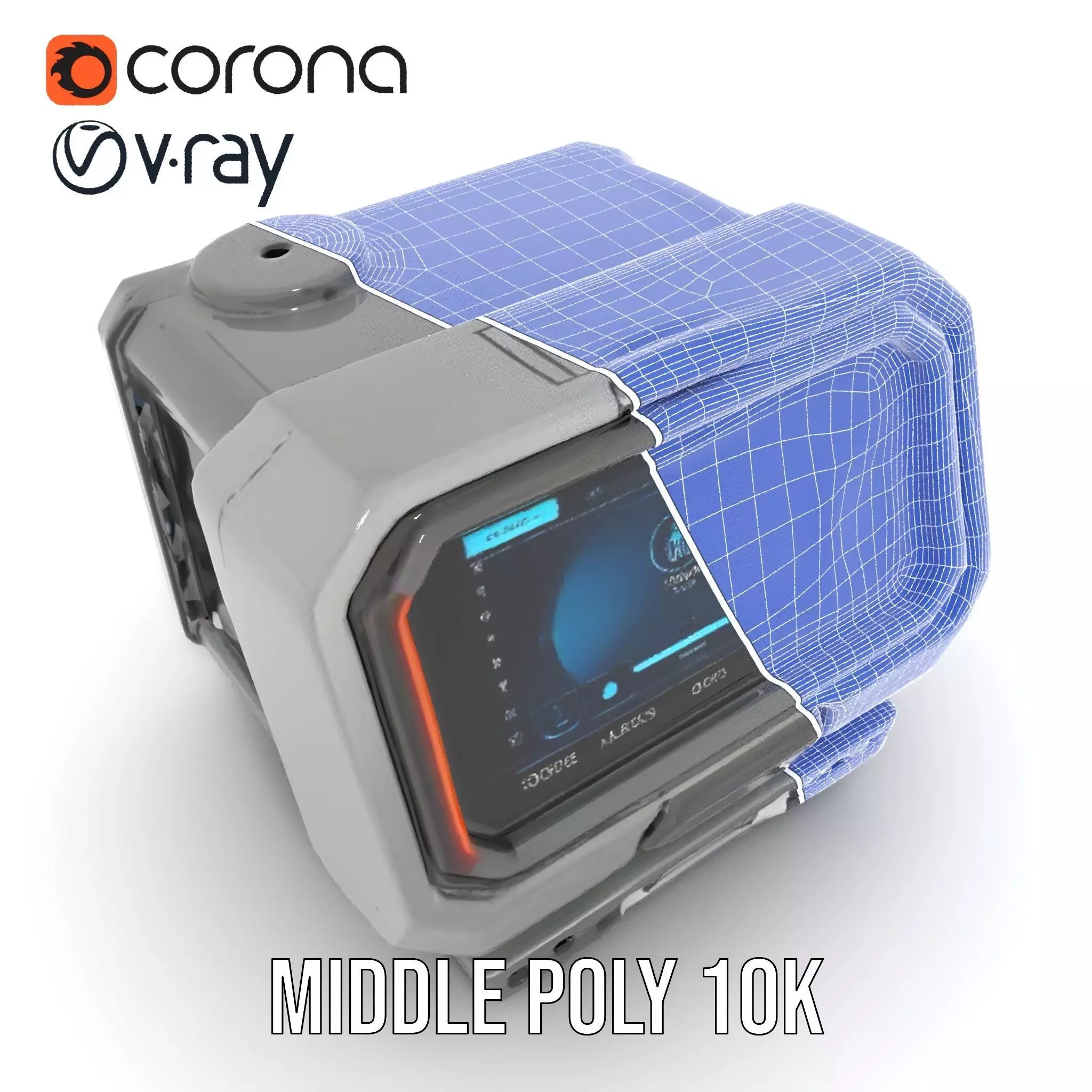 Futuristic Device Console model pack Low-poly 3D model_27