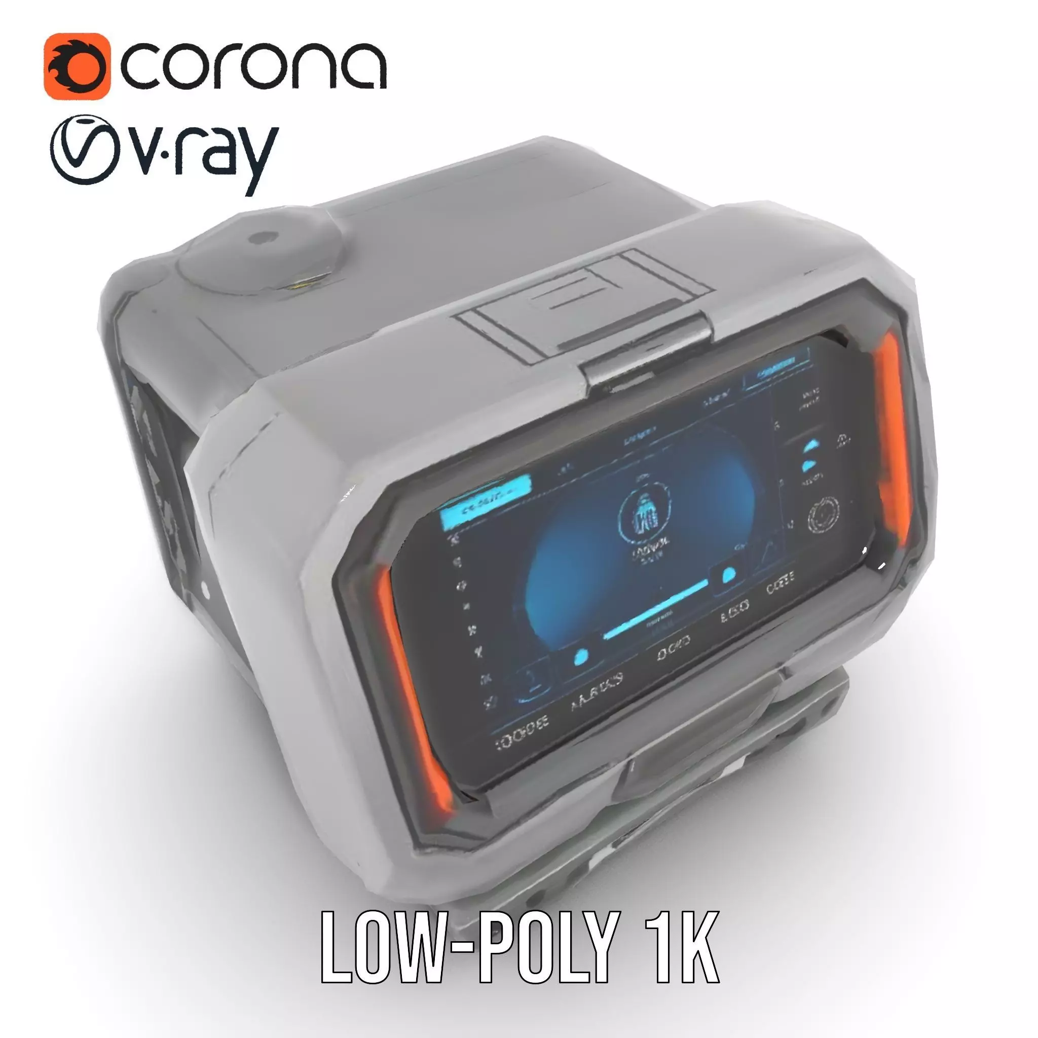 Futuristic Device Console model pack Low-poly 3D model_9