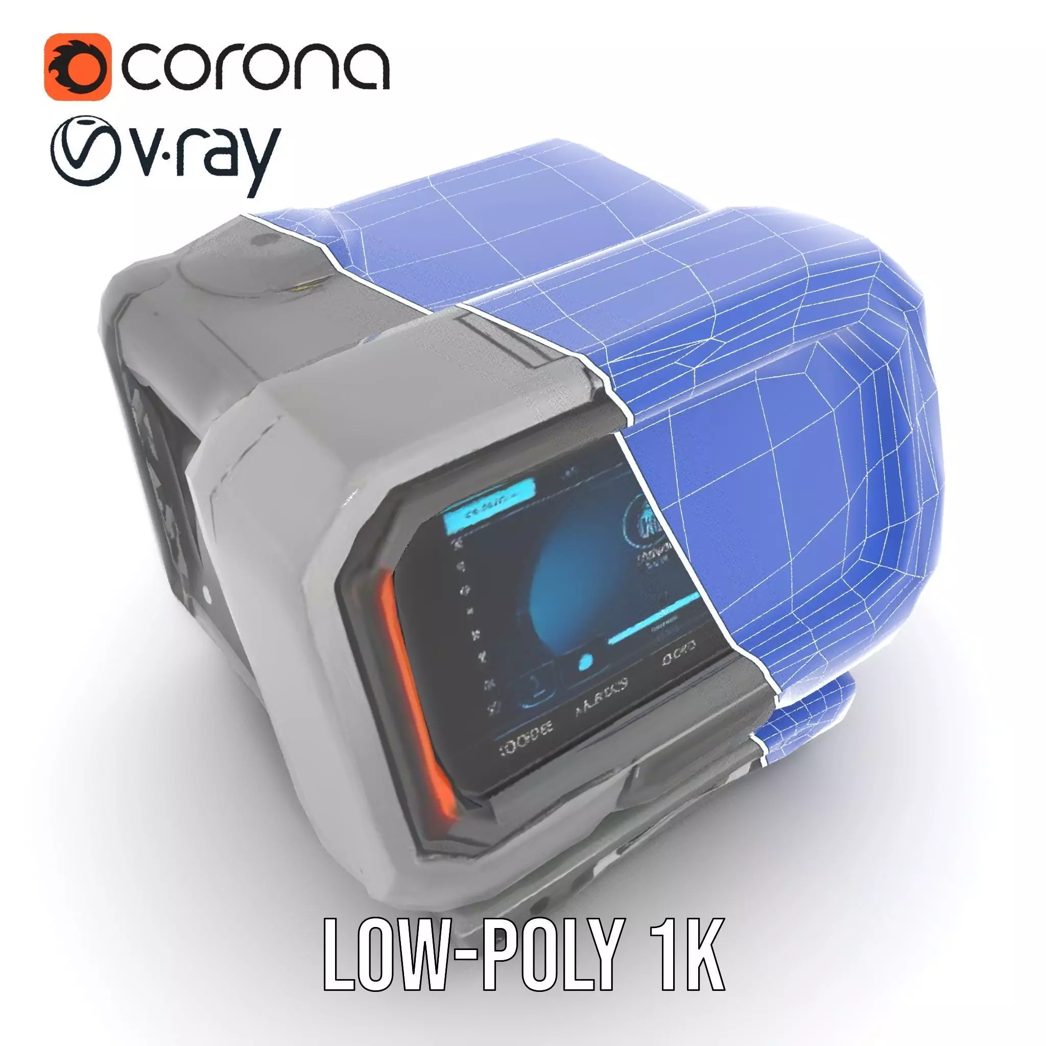 Futuristic Device Console model pack Low-poly 3D model_22