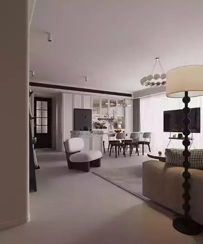 Luxury living room dining room interior scenes 17