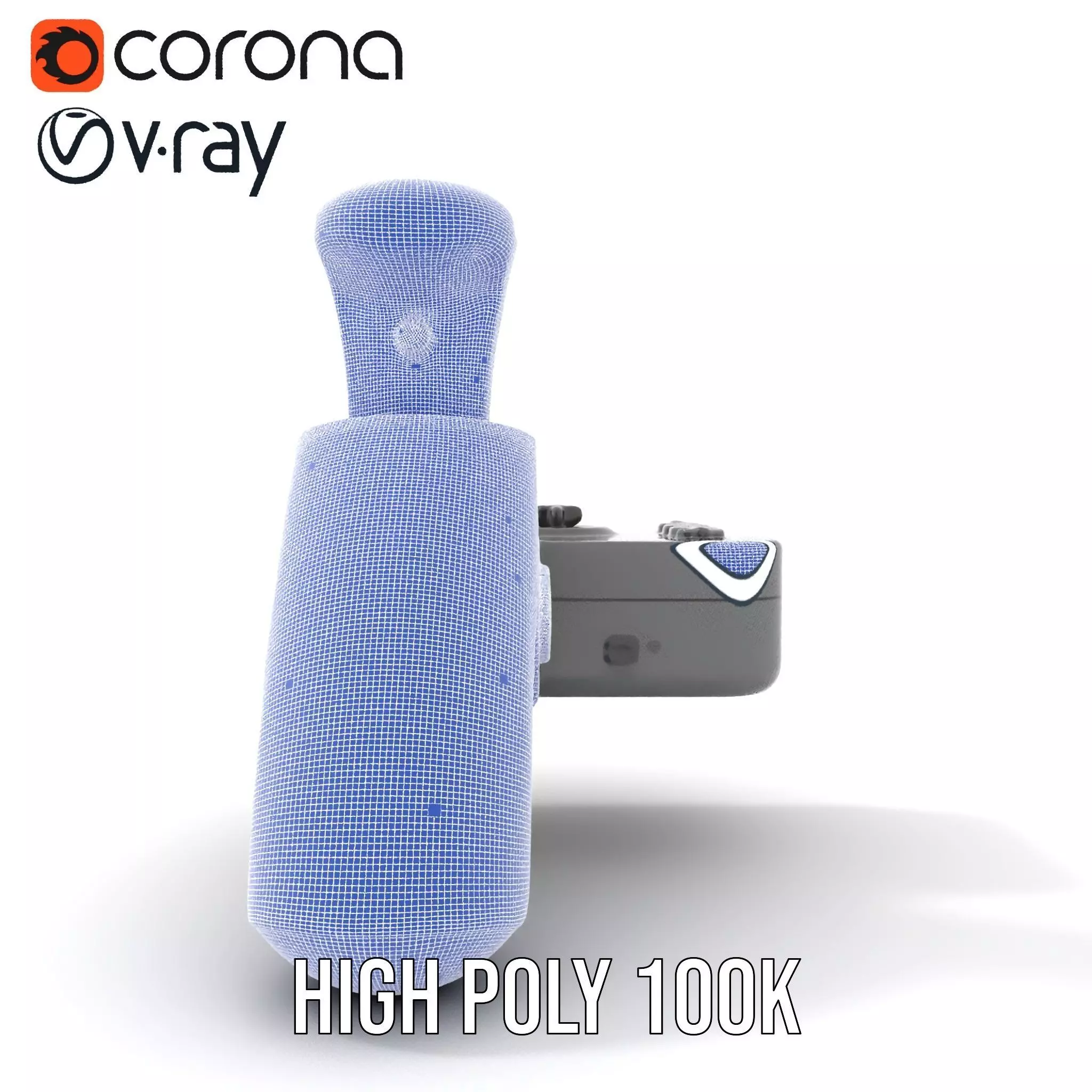 Joystick Controller Model Pack with Detailed Buttons and Grips Low-poly 3D model_33