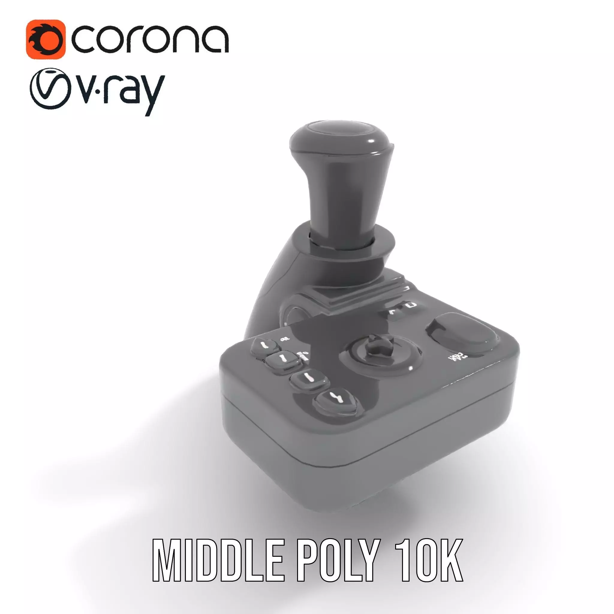 Joystick Controller Model Pack with Detailed Buttons and Grips Low-poly 3D model_20