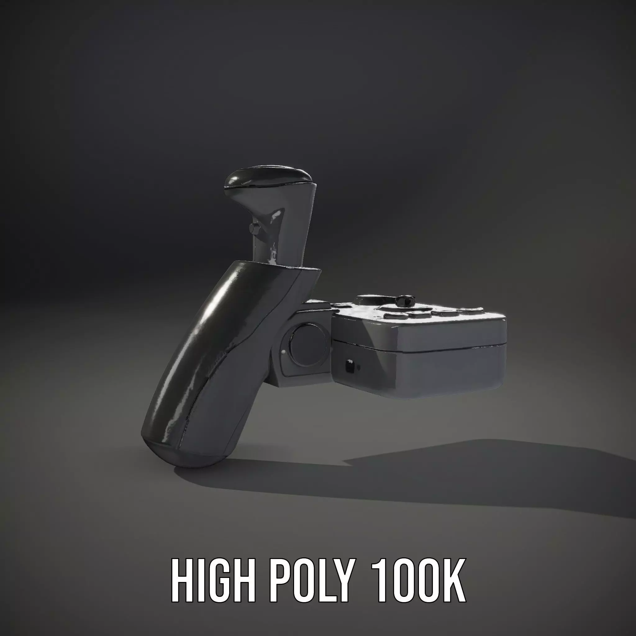Joystick Controller Model Pack with Detailed Buttons and Grips Low-poly 3D model_12
