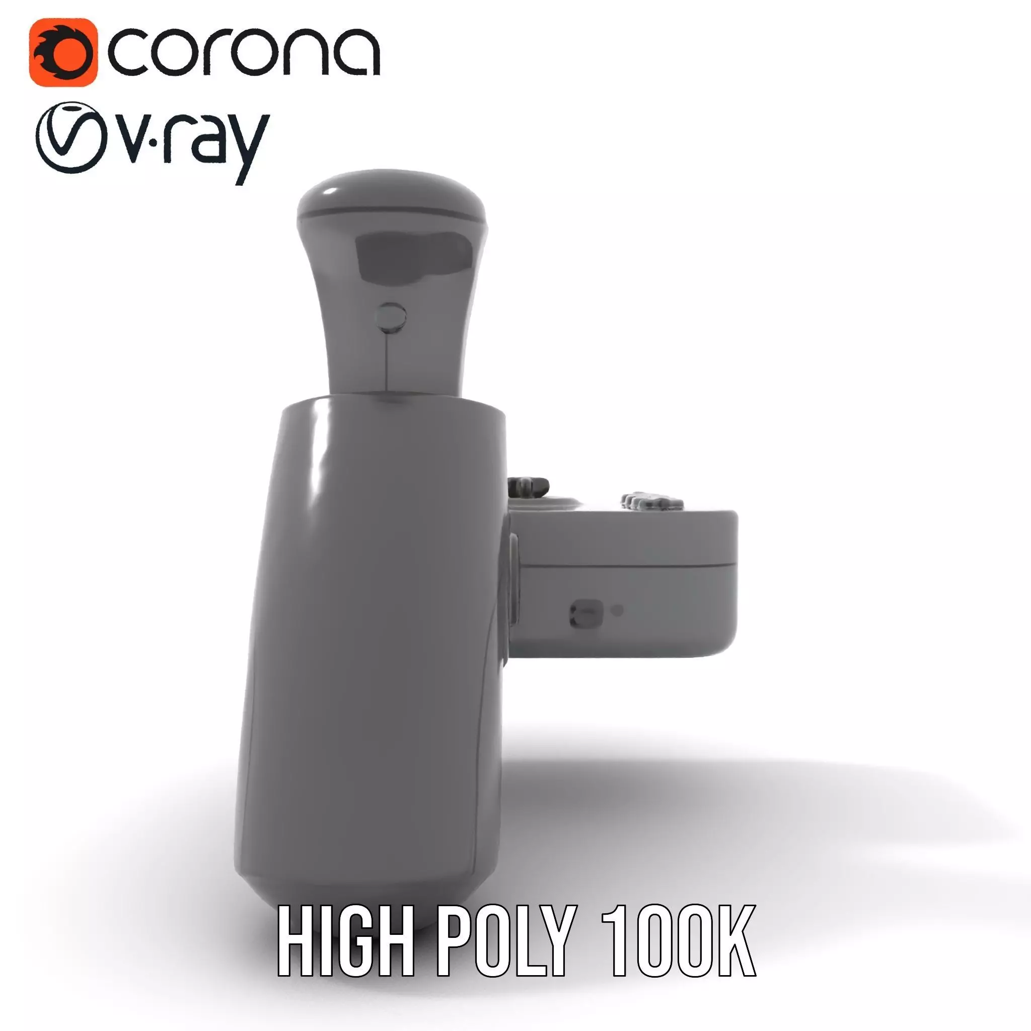 Joystick Controller Model Pack with Detailed Buttons and Grips Low-poly 3D model_31