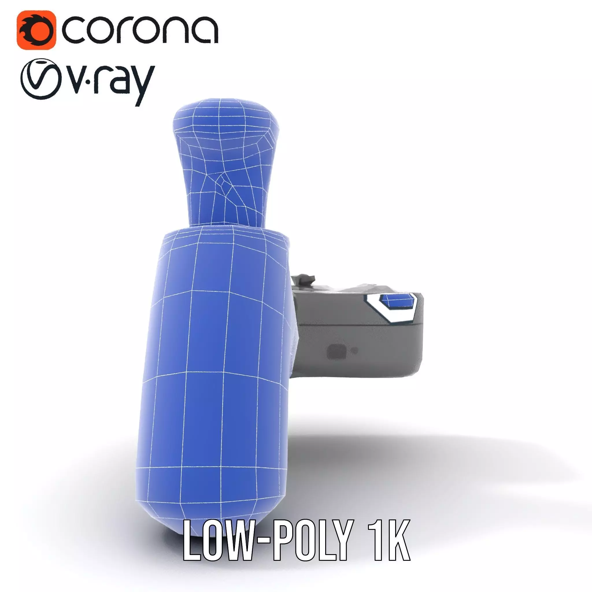 Joystick Controller Model Pack with Detailed Buttons and Grips Low-poly 3D model_27