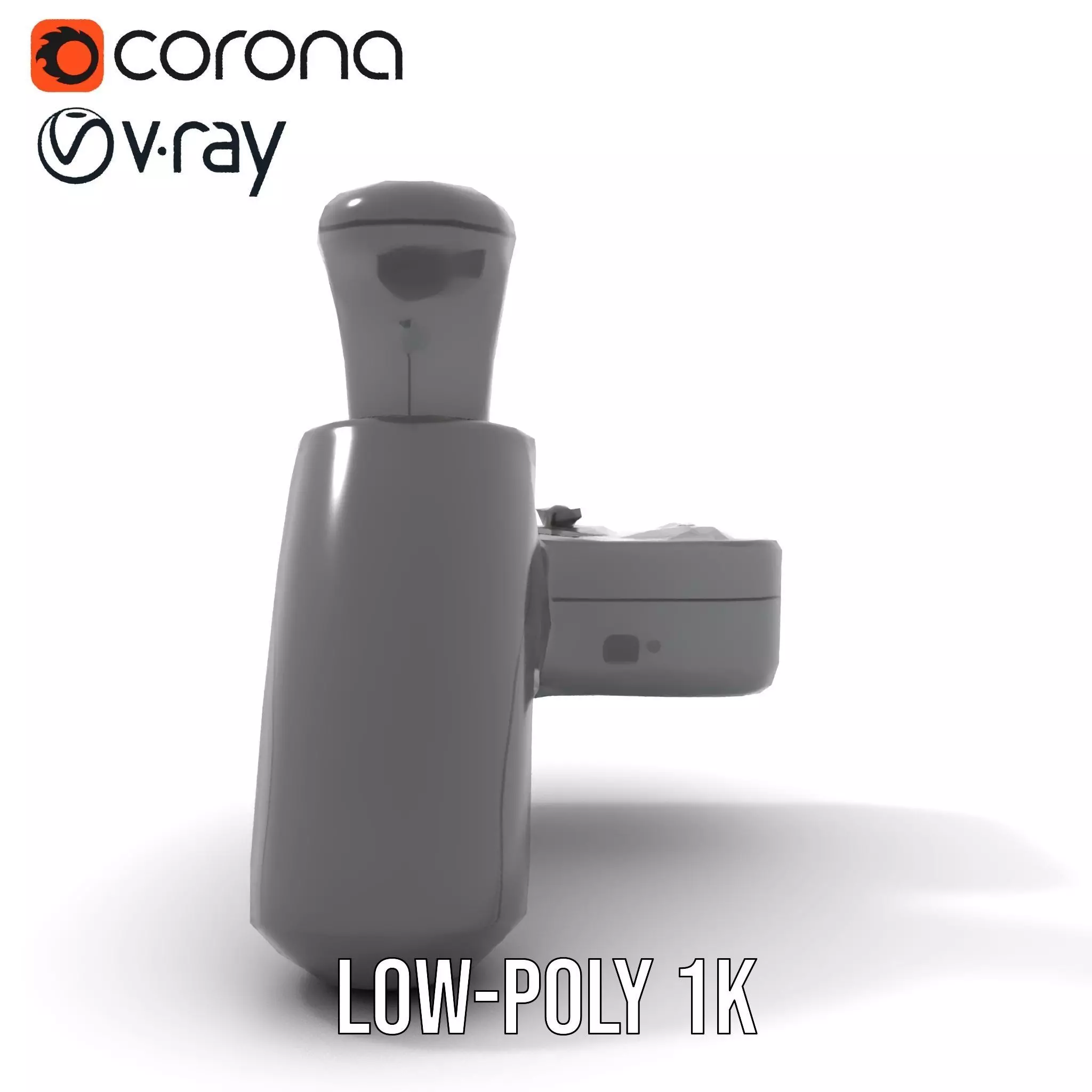 Joystick Controller Model Pack with Detailed Buttons and Grips Low-poly 3D model_8