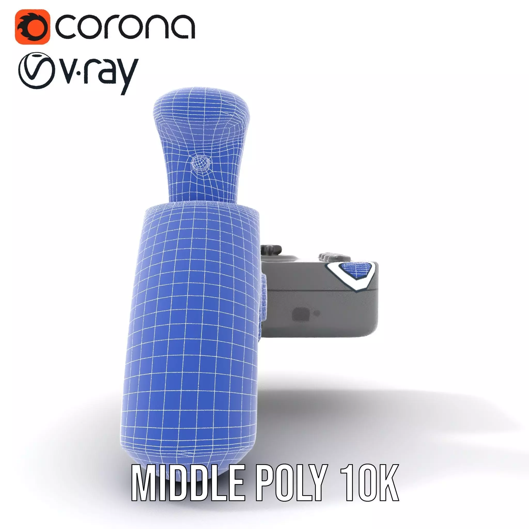 Joystick Controller Model Pack with Detailed Buttons and Grips Low-poly 3D model_26