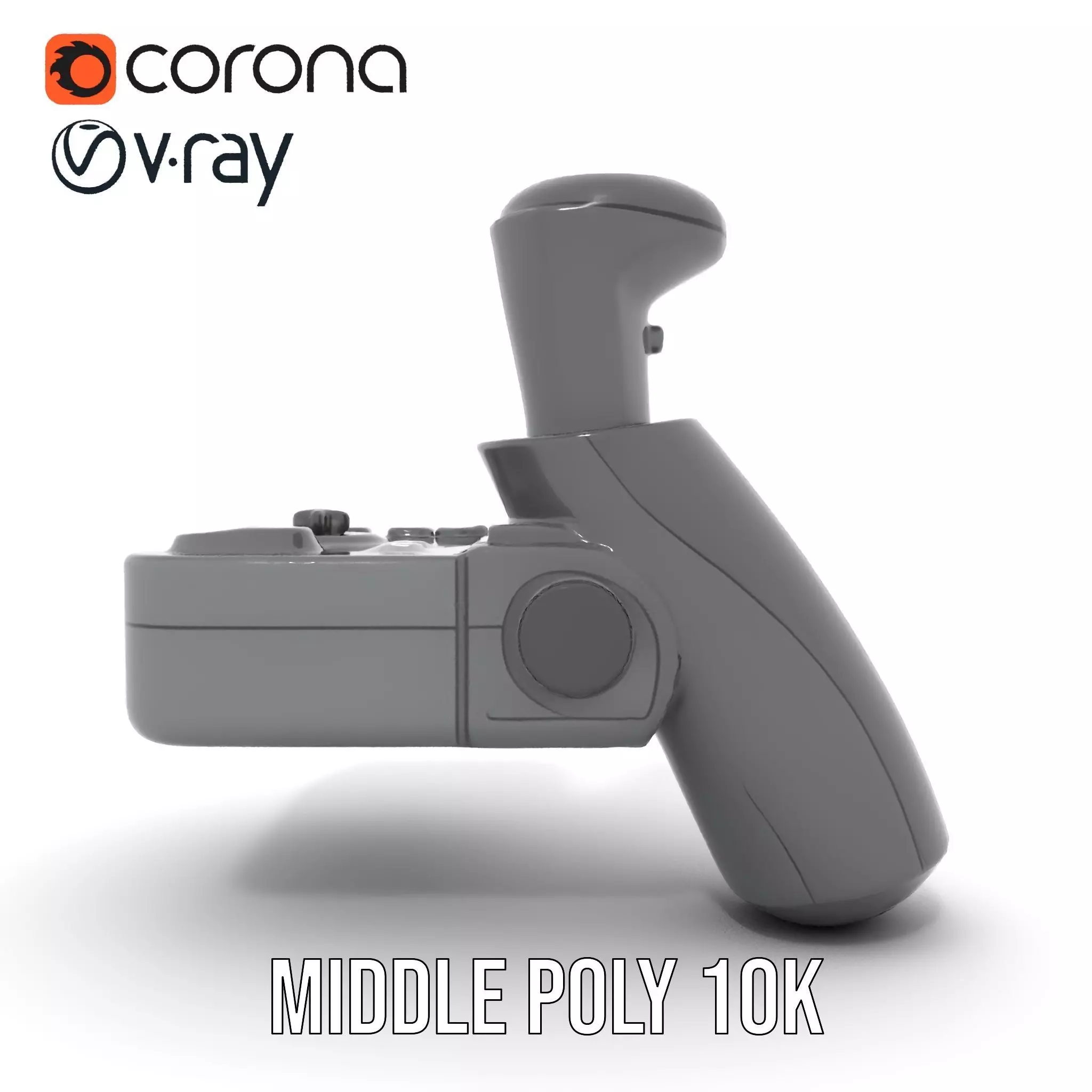 Joystick Controller Model Pack with Detailed Buttons and Grips Low-poly 3D model_10