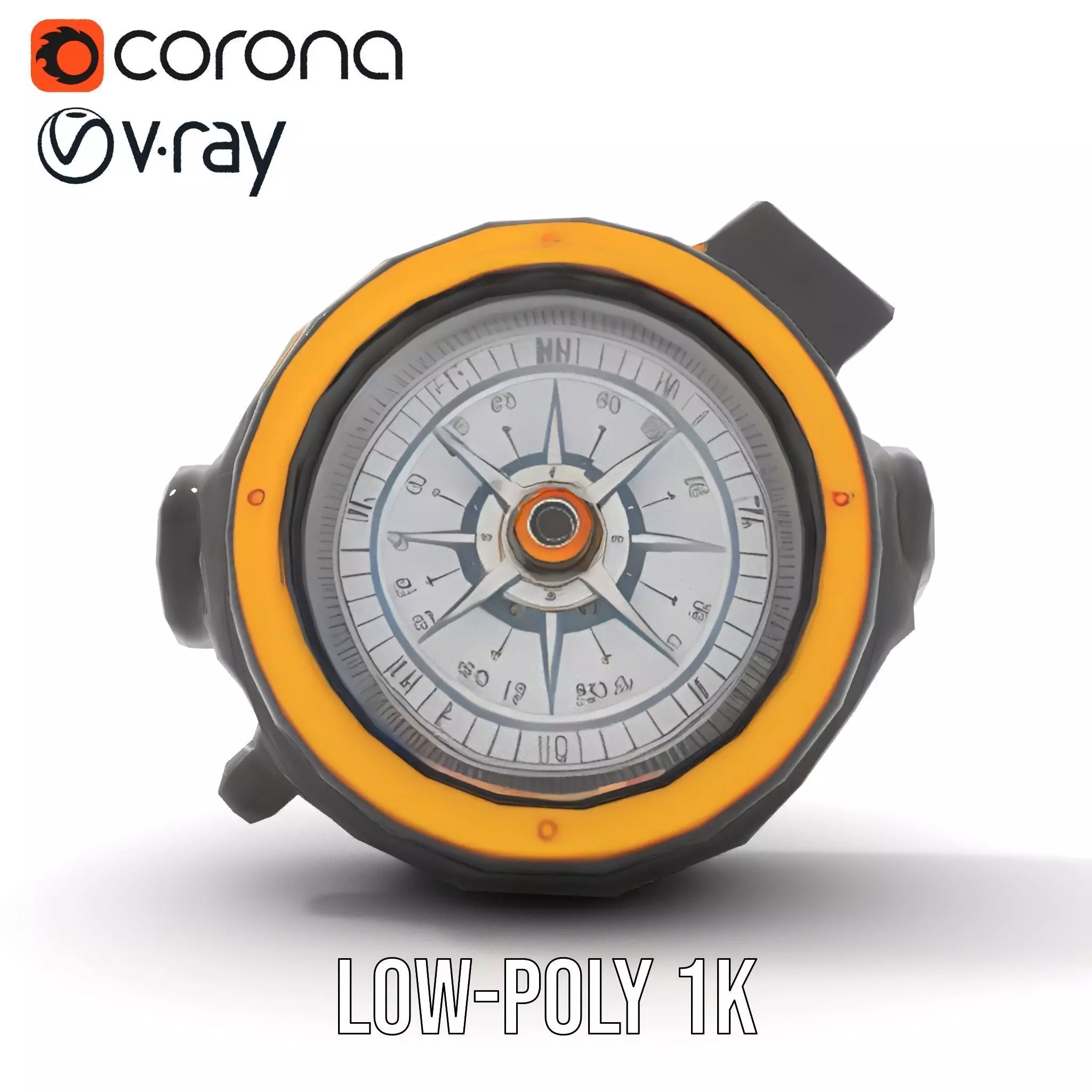 Compass Model Pack with Detailed Features Low-poly 3D model_19
