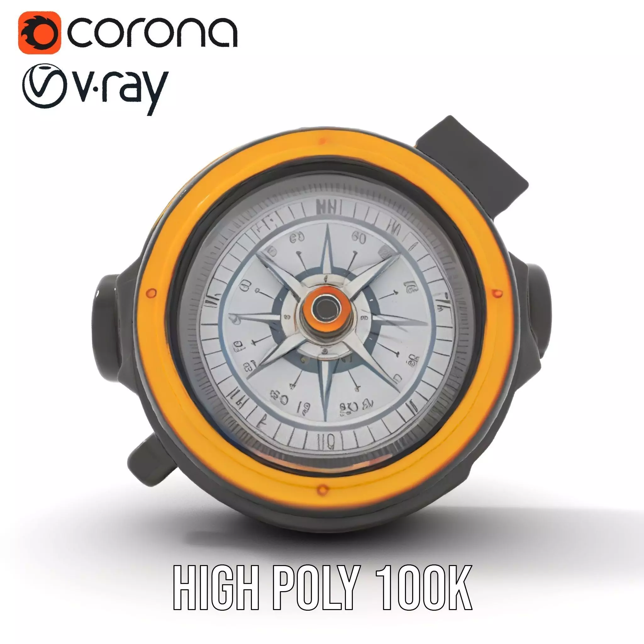 Compass Model Pack with Detailed Features Low-poly 3D model_31