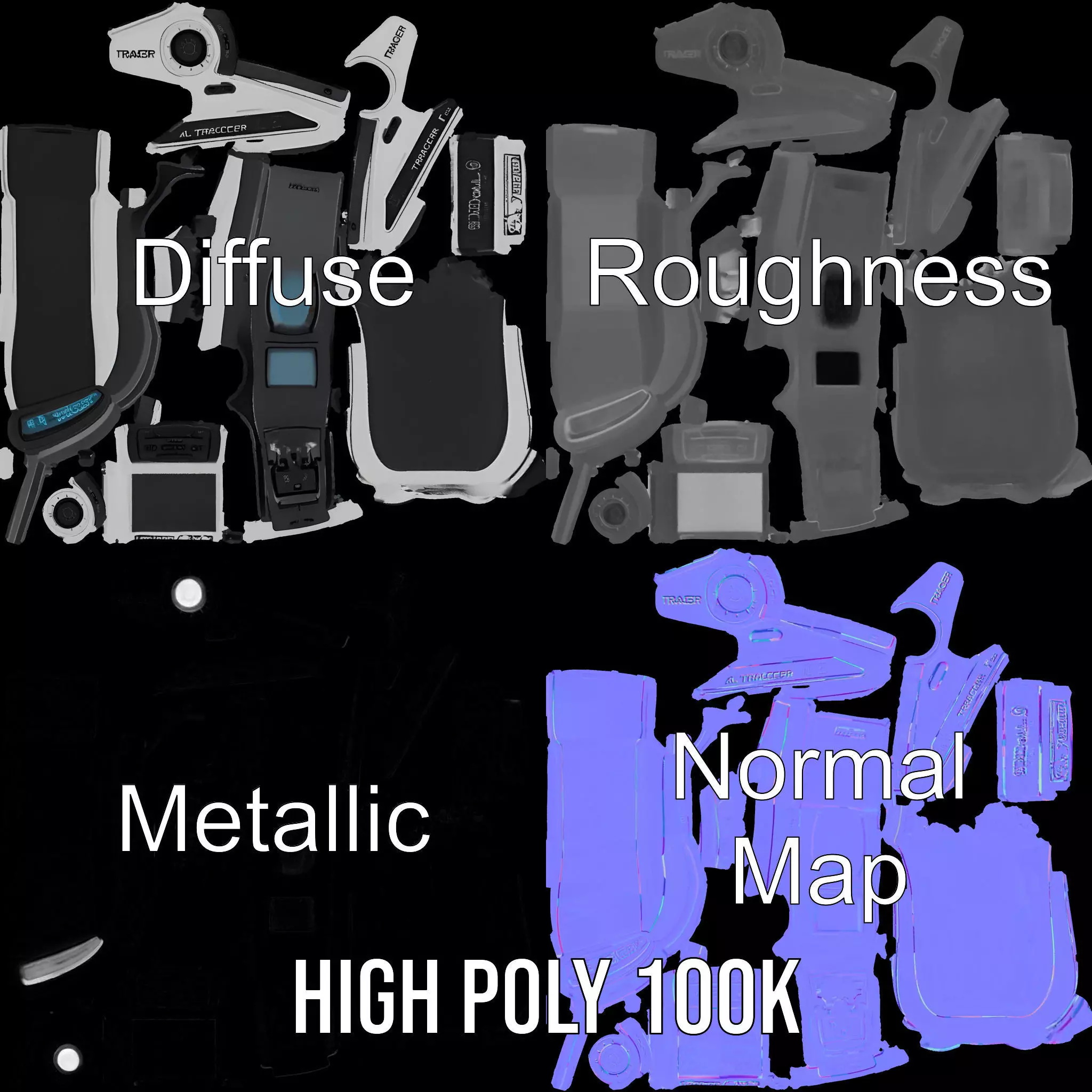 Futuristic Scanner Device Model Pack Low-poly 3D model_3