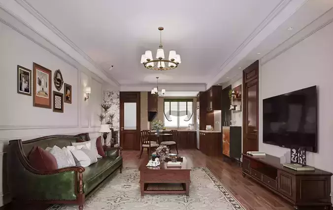 Luxury living room dining room interior scenes 19