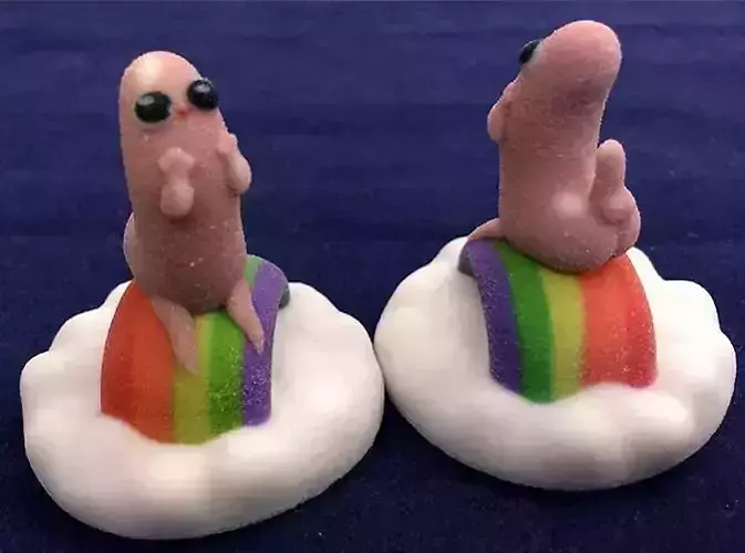 Dickbutt on a Cloud of Rainbows 3D print model