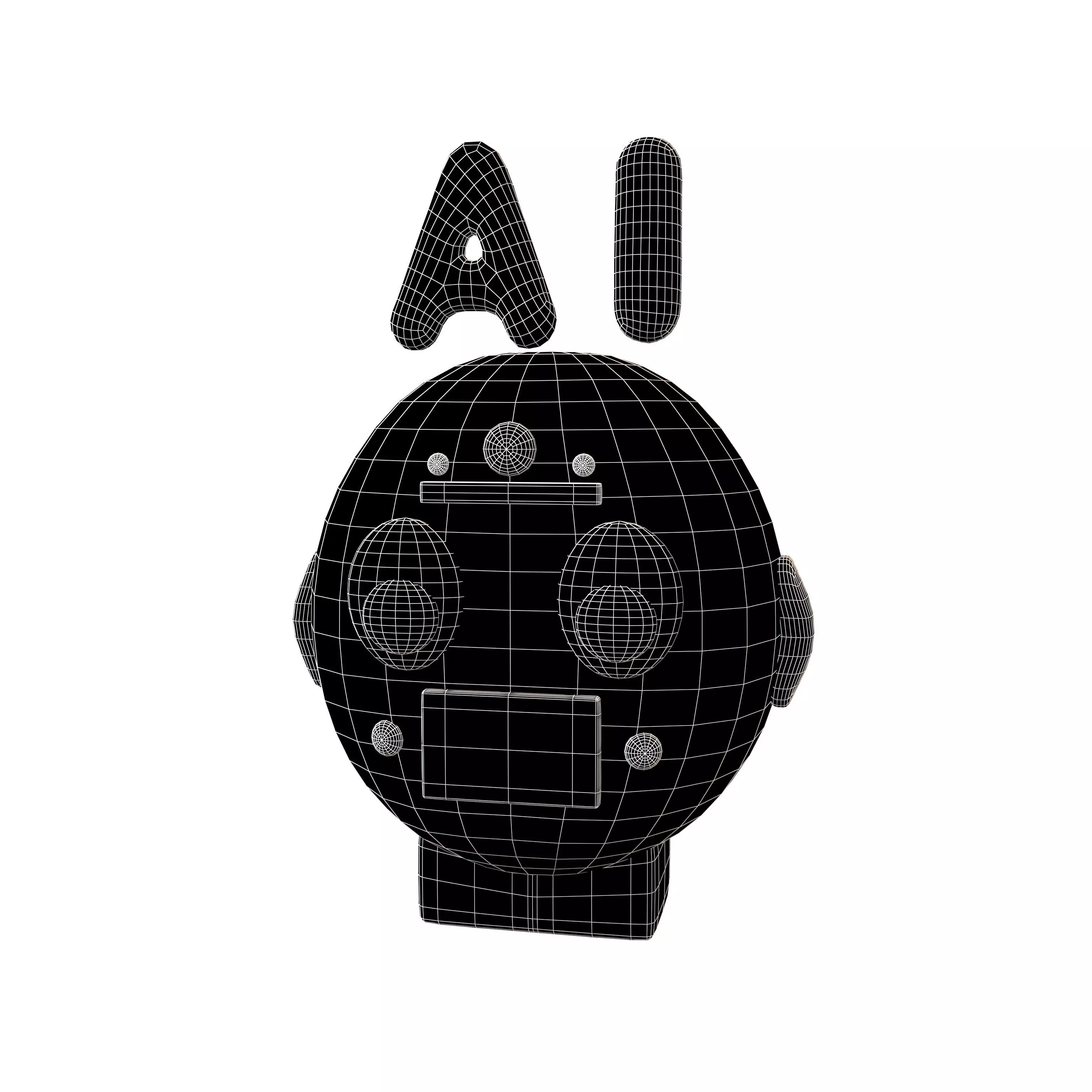 AI Robot Icon v1 001 Low-poly 3D model_5