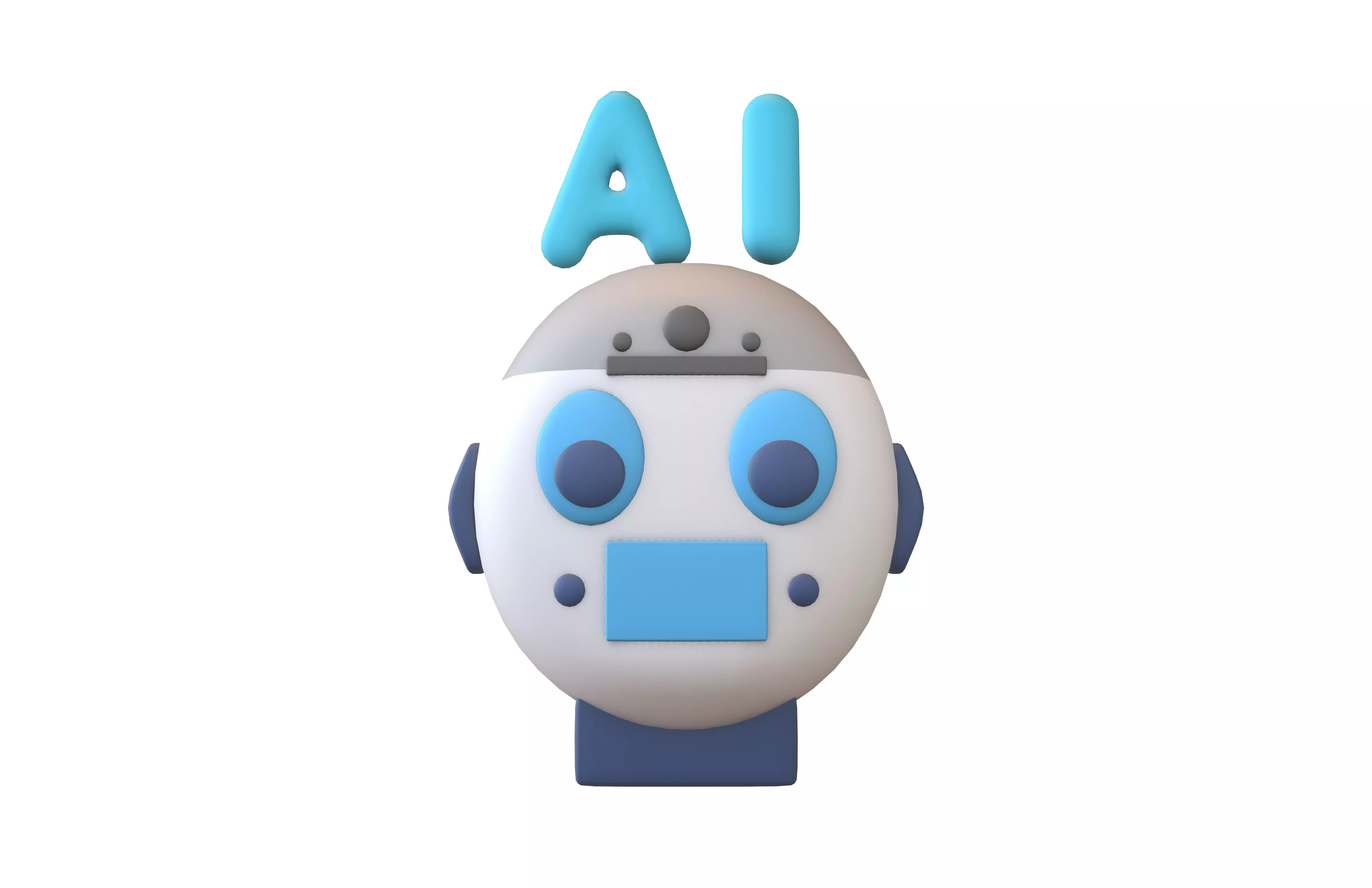 AI Robot Icon v1 001 Low-poly 3D model_1