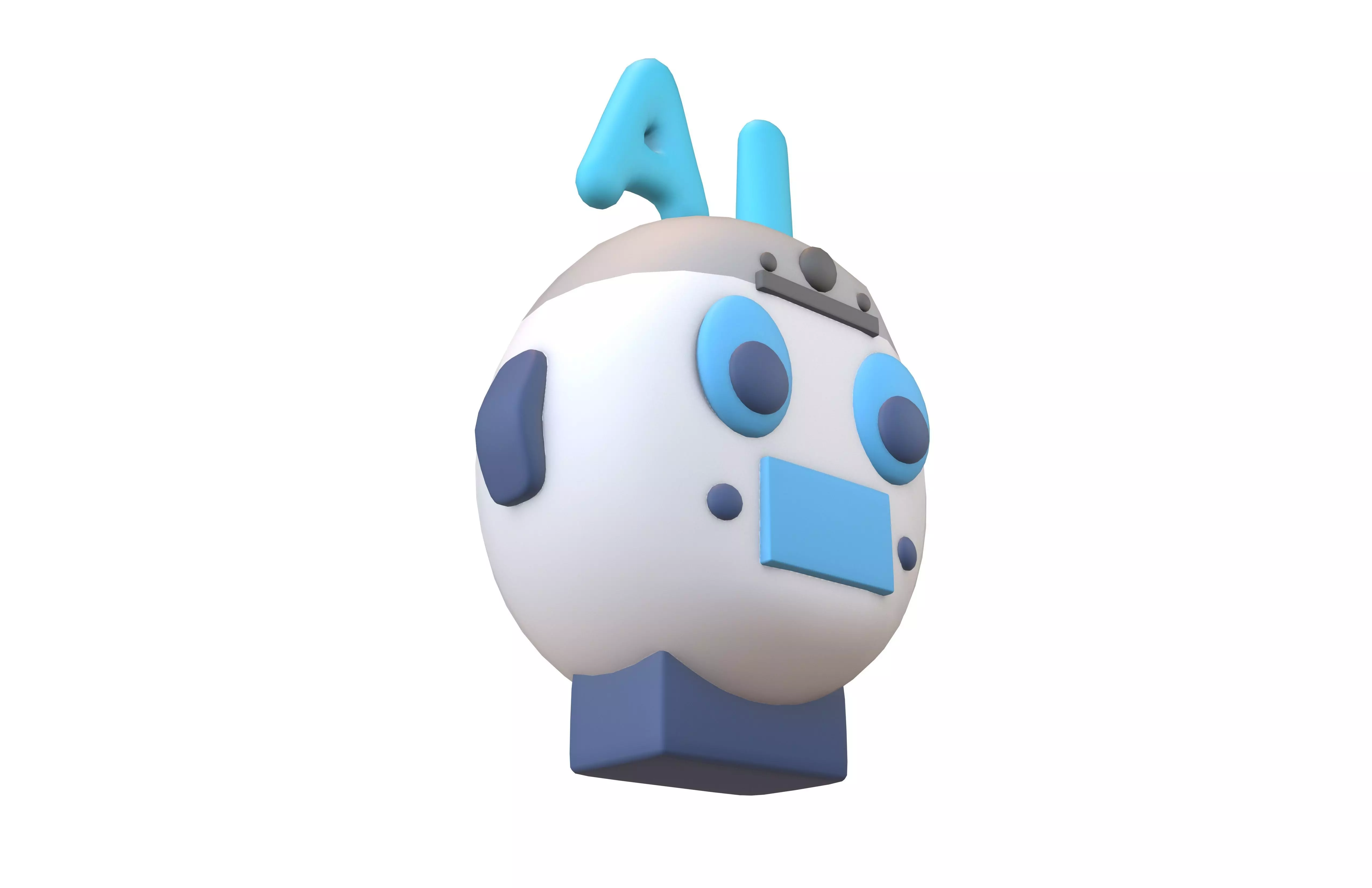AI Robot Icon v1 001 Low-poly 3D model_3