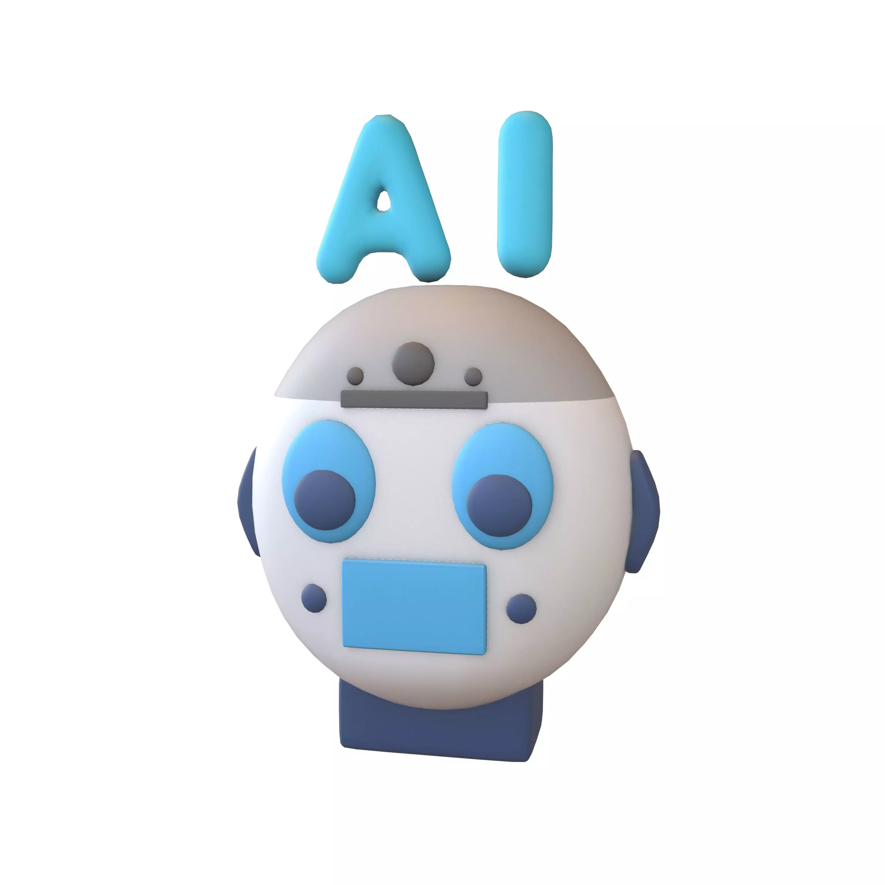 AI Robot Icon v1 001 Low-poly 3D model_9